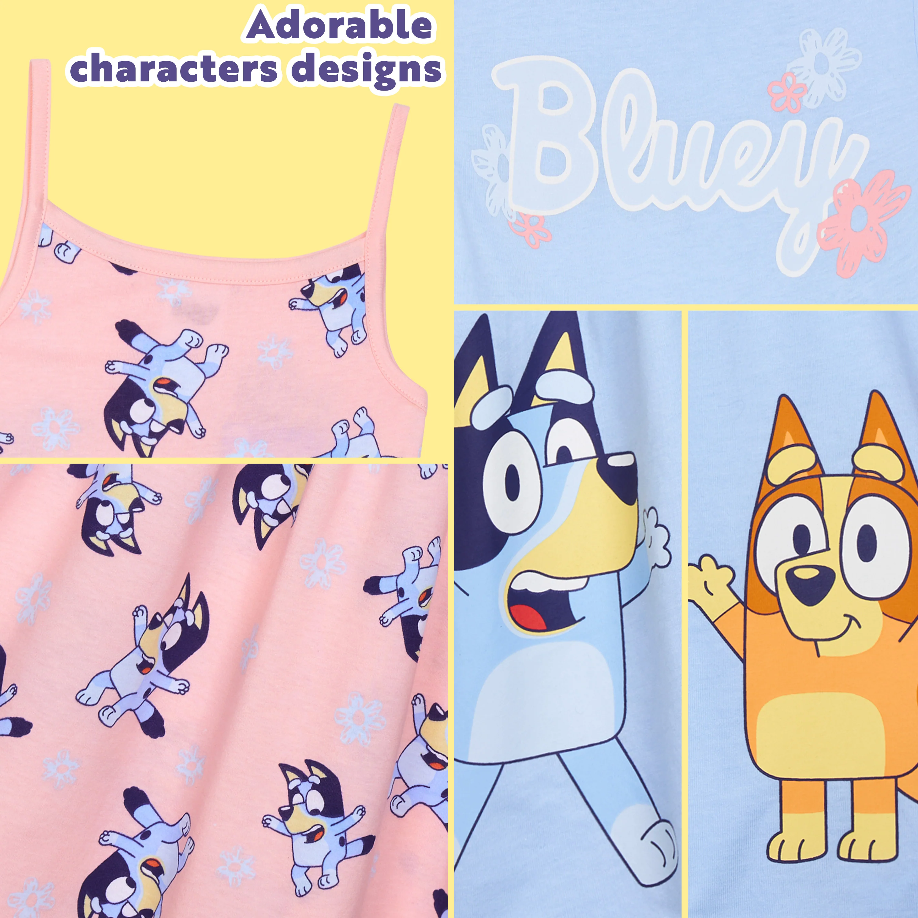 Bluey Dress for Kids Toddlers Pack of 2 Casual Party Swing Summer Dress Comfy Cute Holiday Girls Clothes Gifts for Girls - Image 4