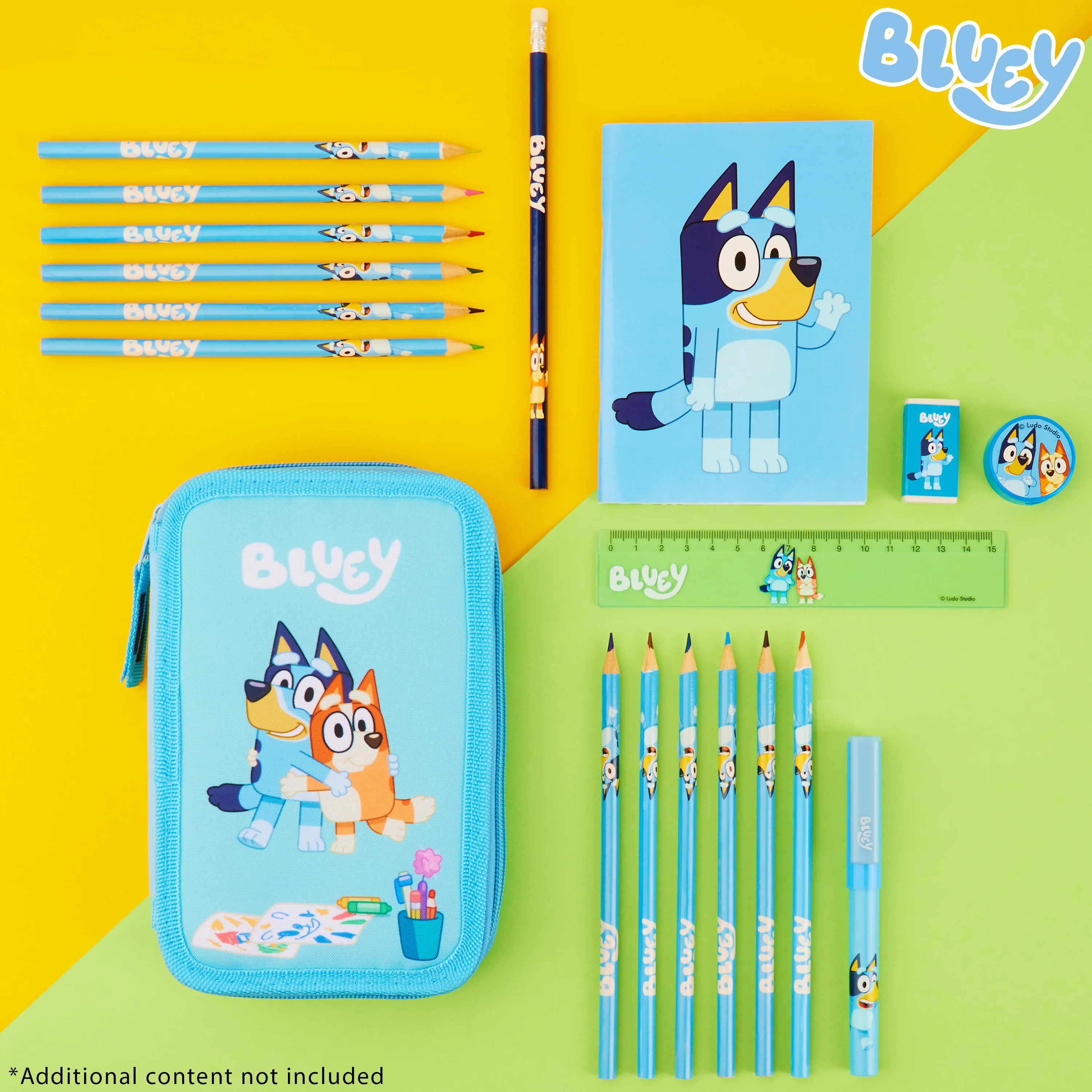 Bluey Filled Pencil Case for Kids with 2 Compartments, Stationery Included - Primary School Supplies - Image 3