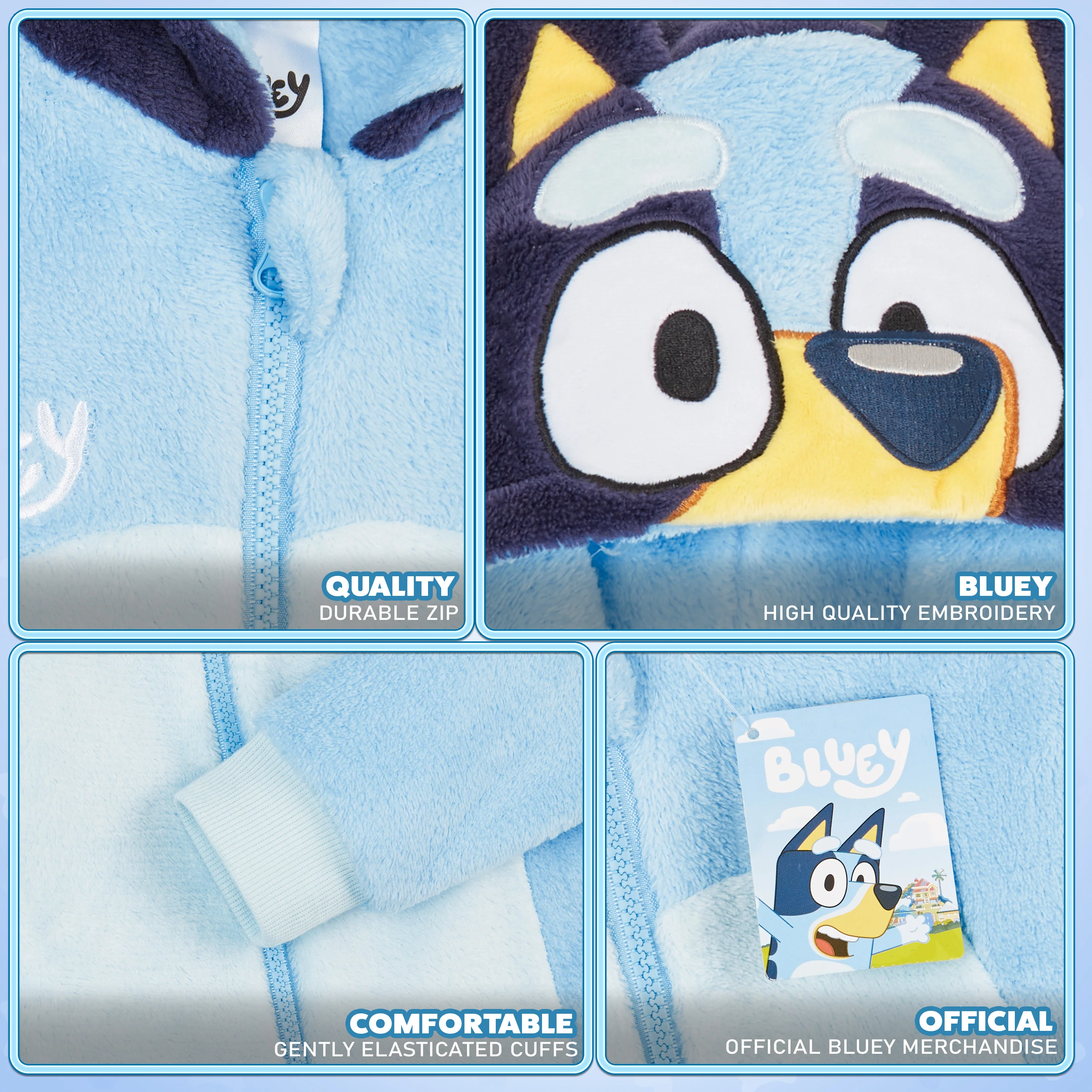 Bluey Boys Fleece Onesie with Hood, Cosy Loungewear - Gifts for Boys - Image 6
