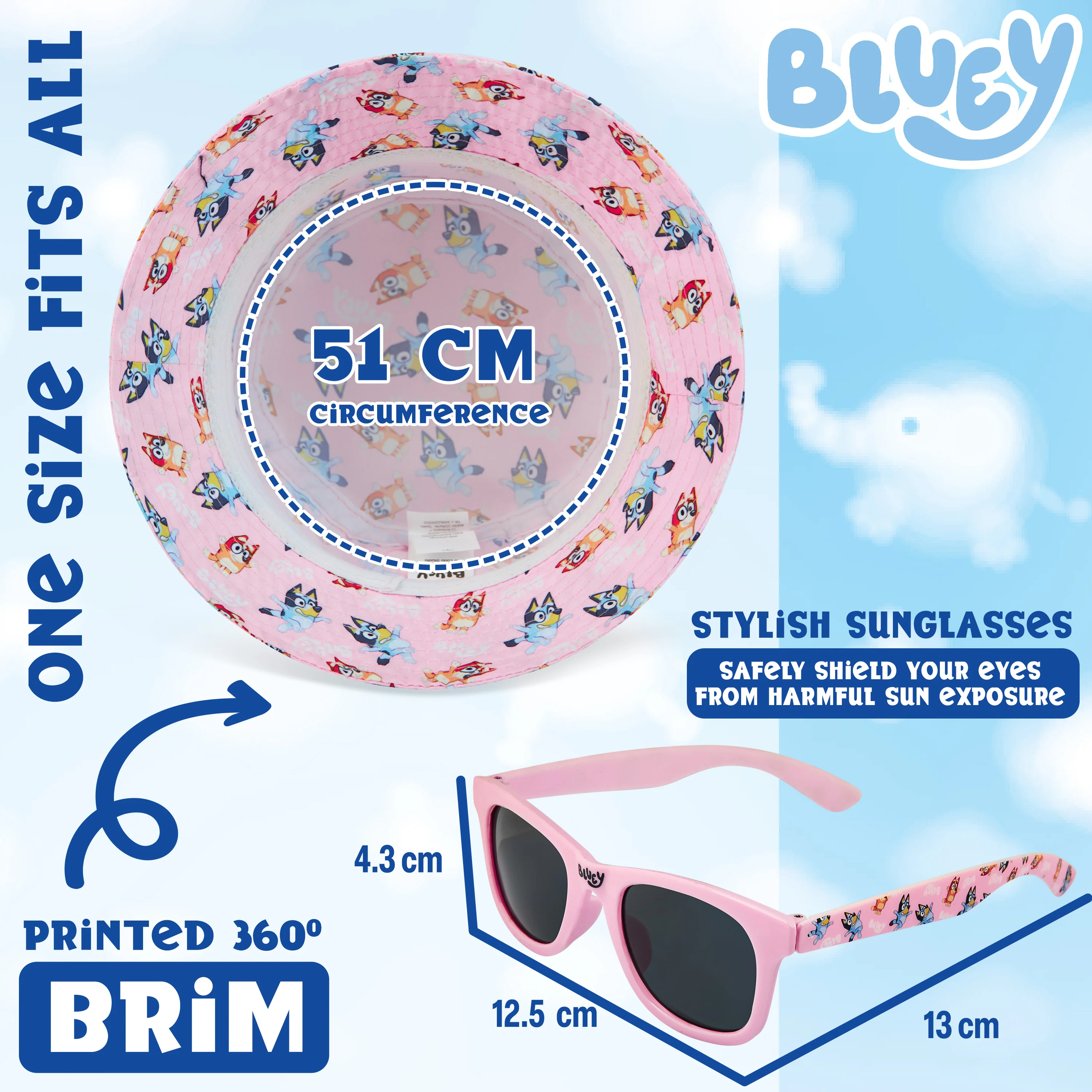 Bluey Girls Bucket Hat and Sunglasses Set - Image 6