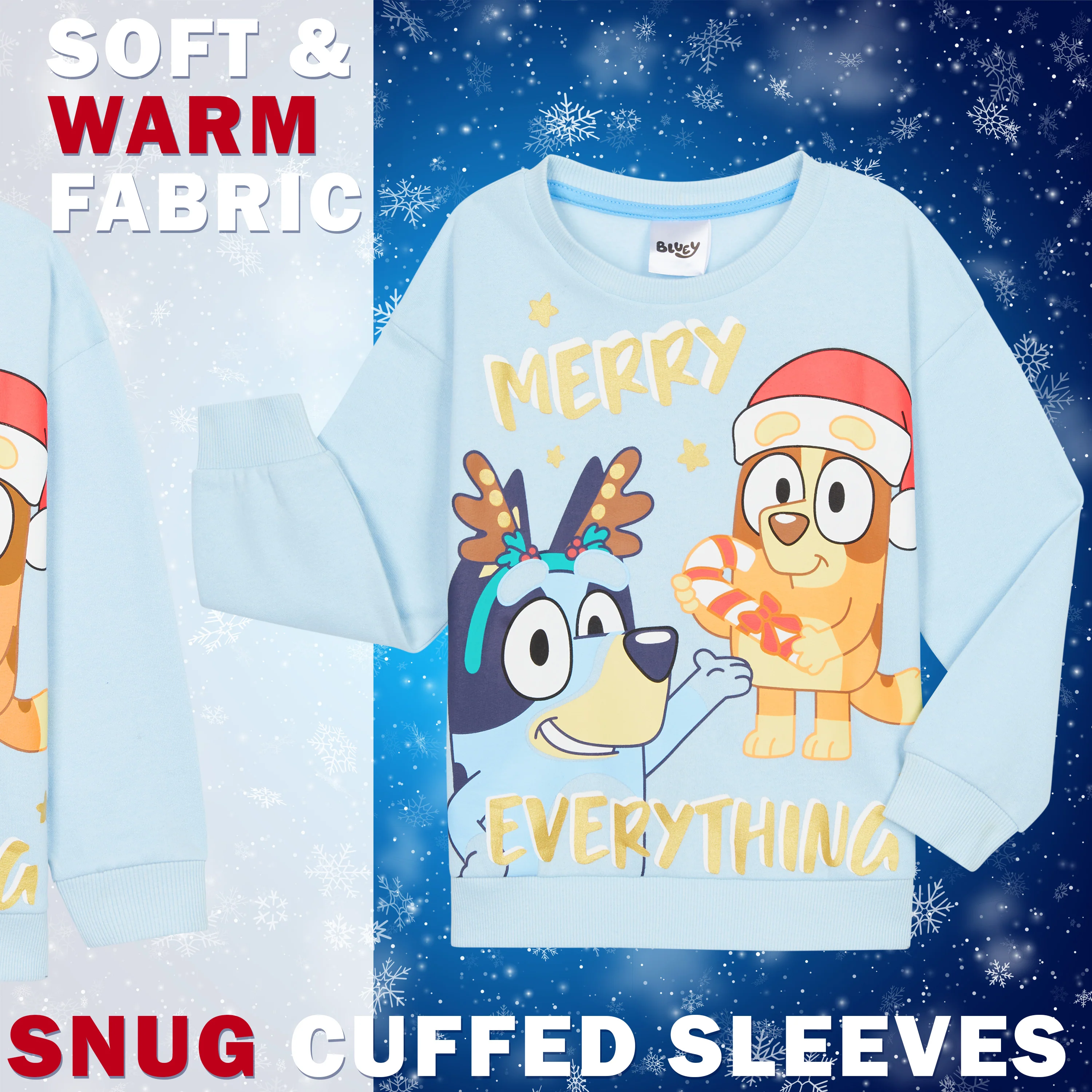 Bluey Girls Christmas Sweatshirt, Crewneck Sweater Long Sleeves Cosy Xmas Jumper - Image 4