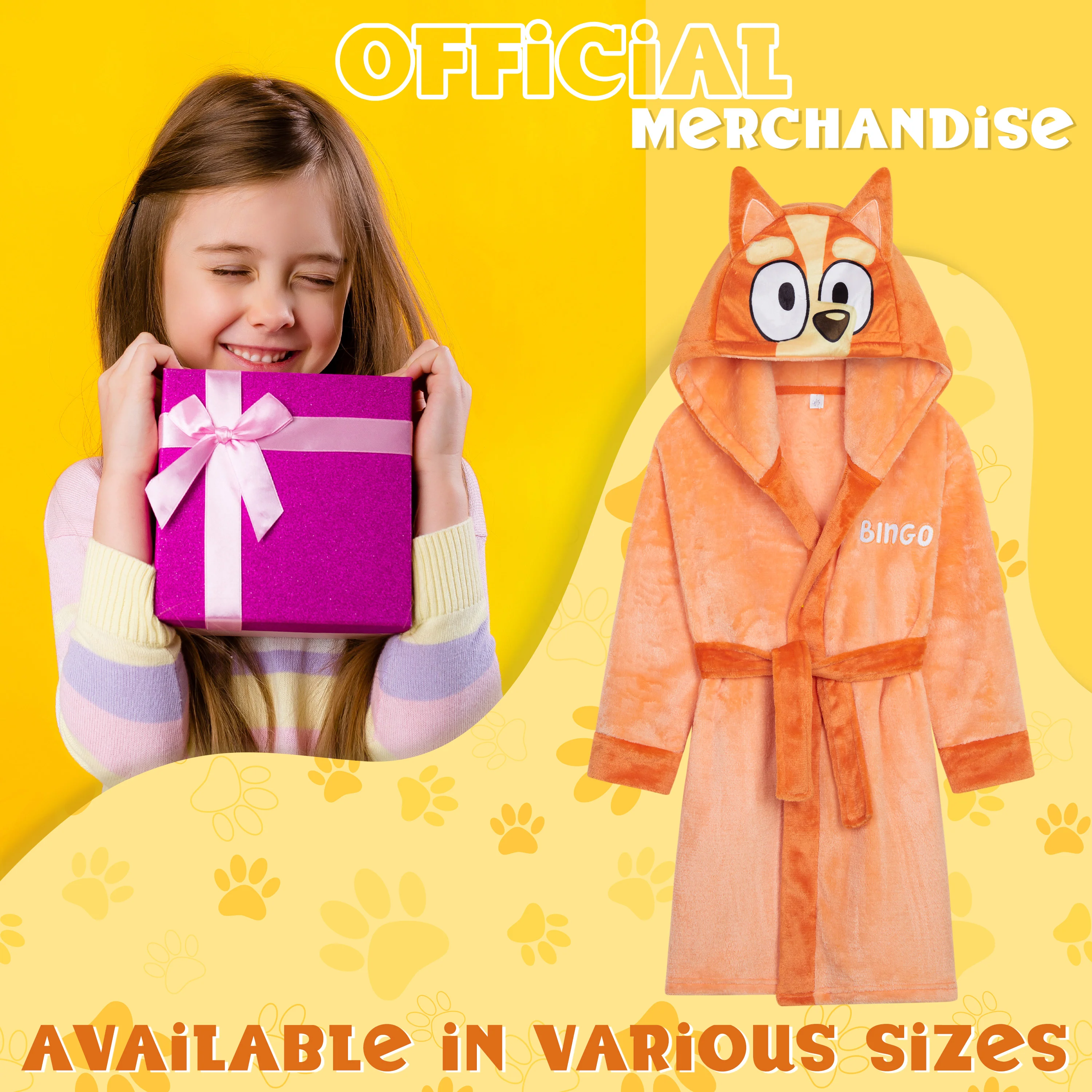 Bluey Girls Fleece Dressing Gown with Hood and Tie Waist, Cosy Robe - Gifts for Girls - Image 2