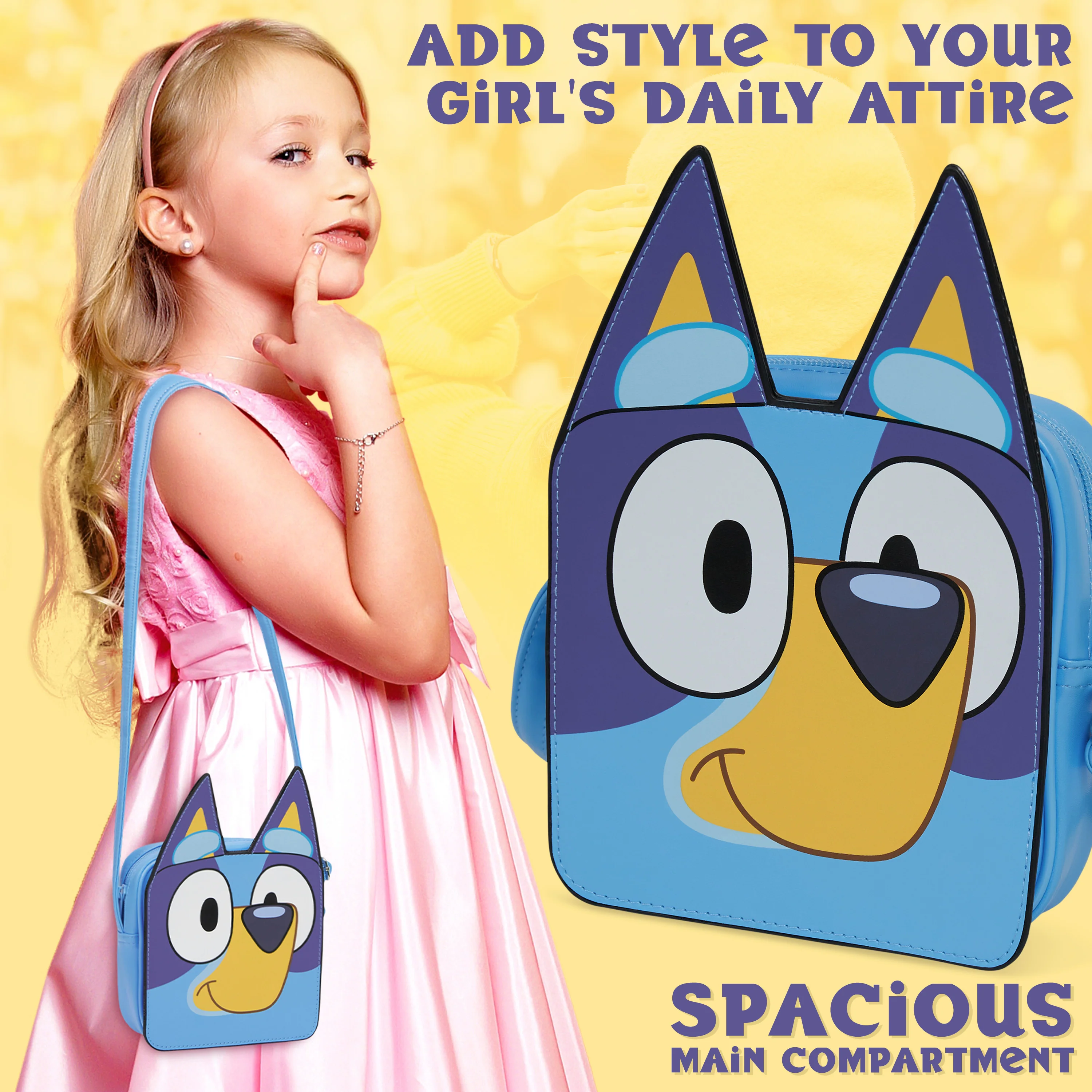 Bluey Girls Handbag Cute Crossbody Shoulder Bag for Kids Adjustable Strap - Image 3