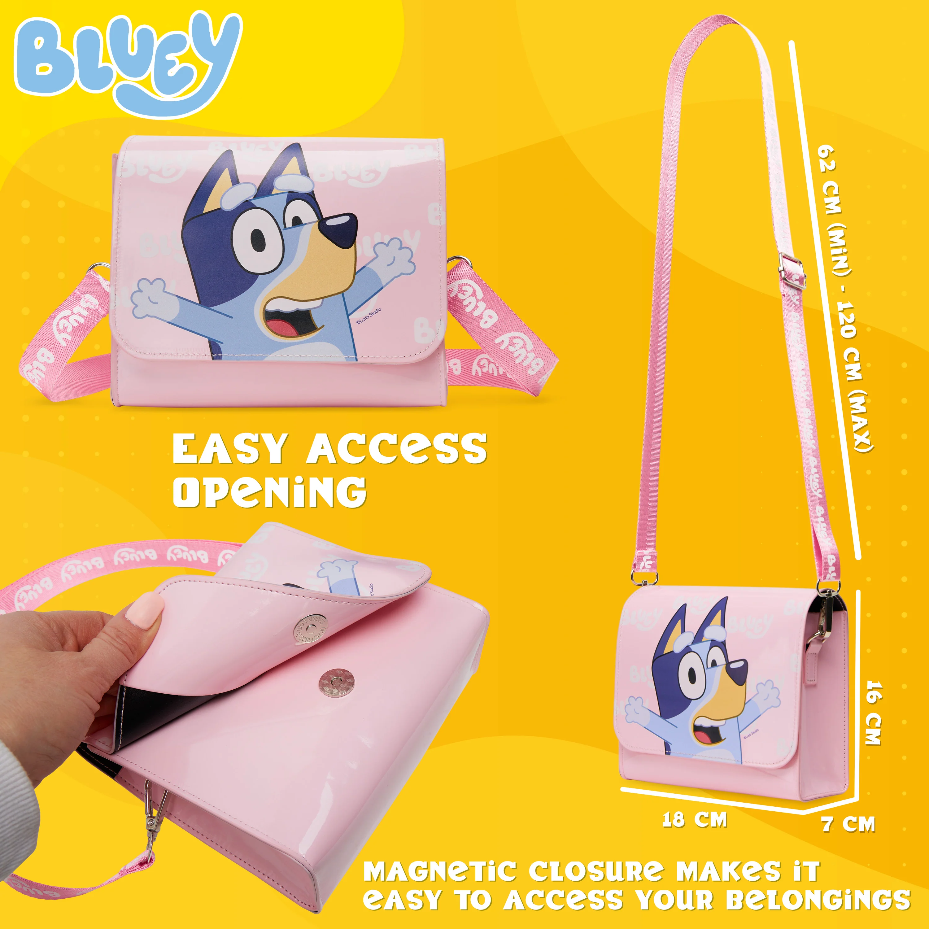 Bluey Girls Handbag - Cute Shoulder Bag for Kids, Adjustable Strap - Girls Gifts - Image 6
