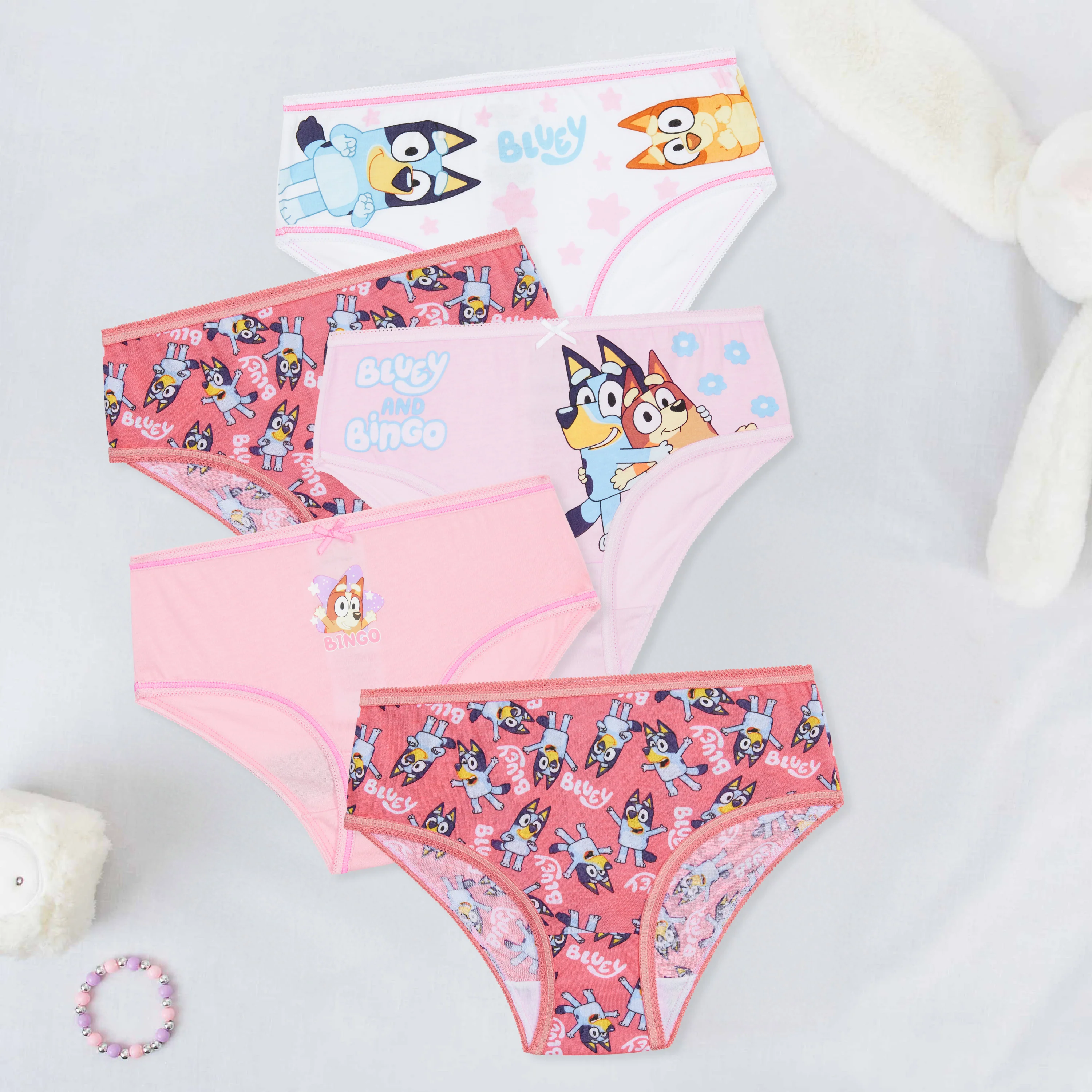Bluey Girls Knickers, Comfy Breathable Cotton Underwear for Kids - Pack of 5 - Image 5