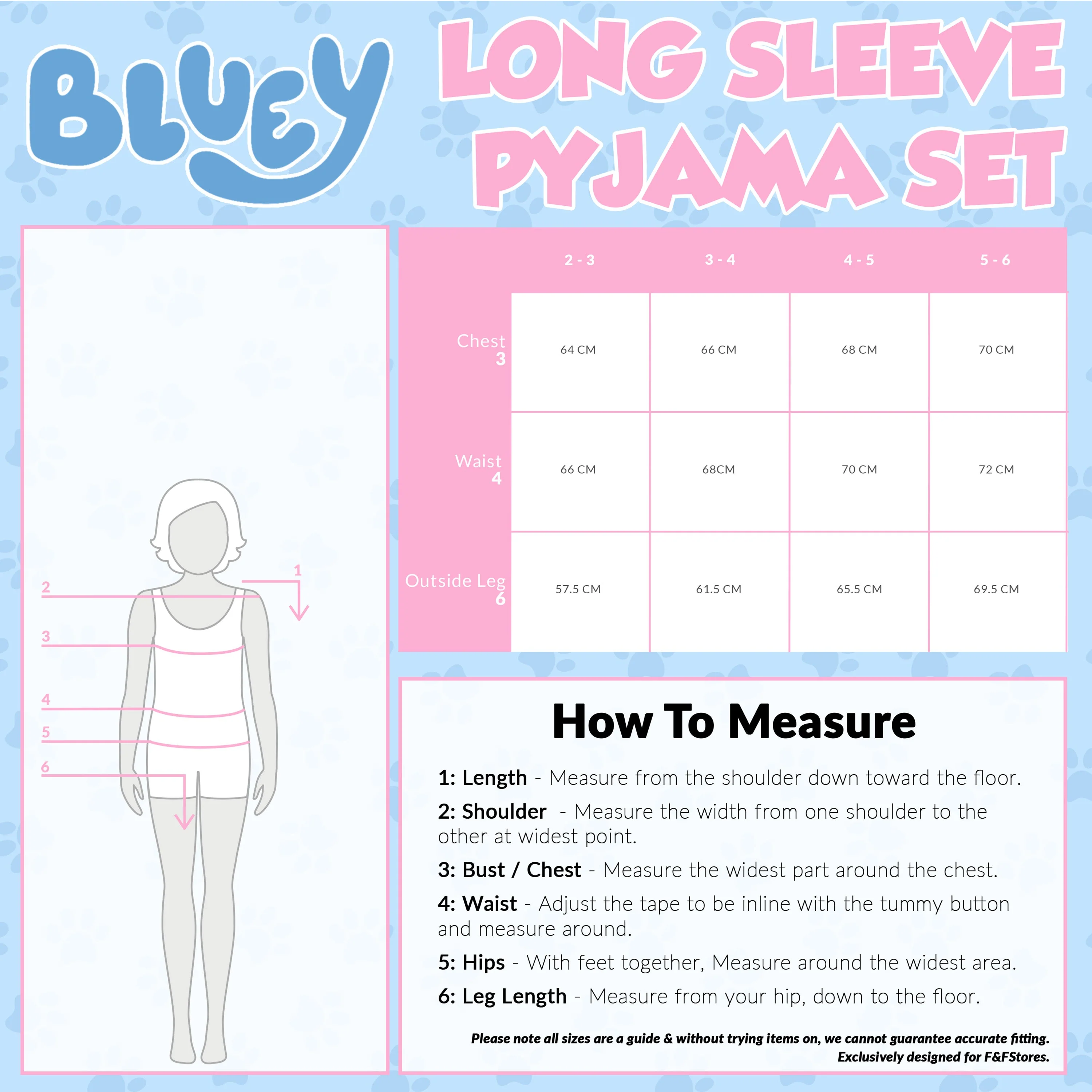 Bluey Girls Pyjamas, Long Sleeve Pyjama For Girls - Image 7