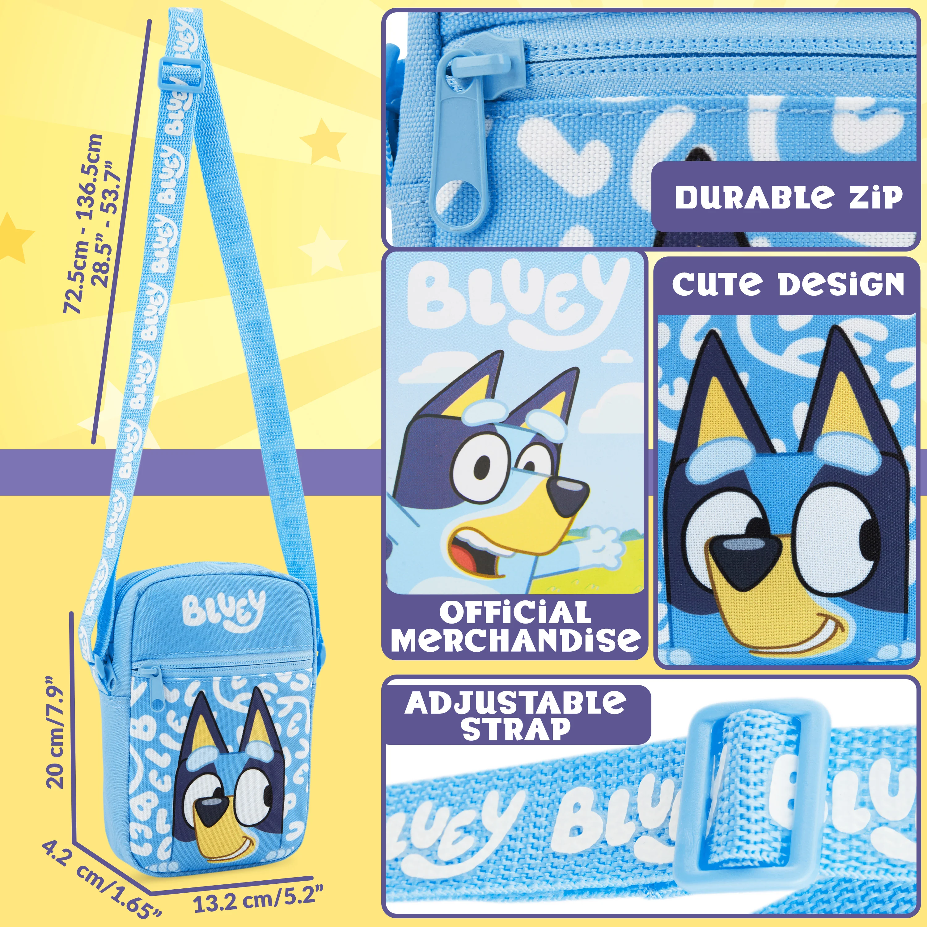 Bluey Handbag for Girls Cute Cross Body Bag with Adjustable Strap for Shopping Days Out Holiday Gifts for Girls - Image 6