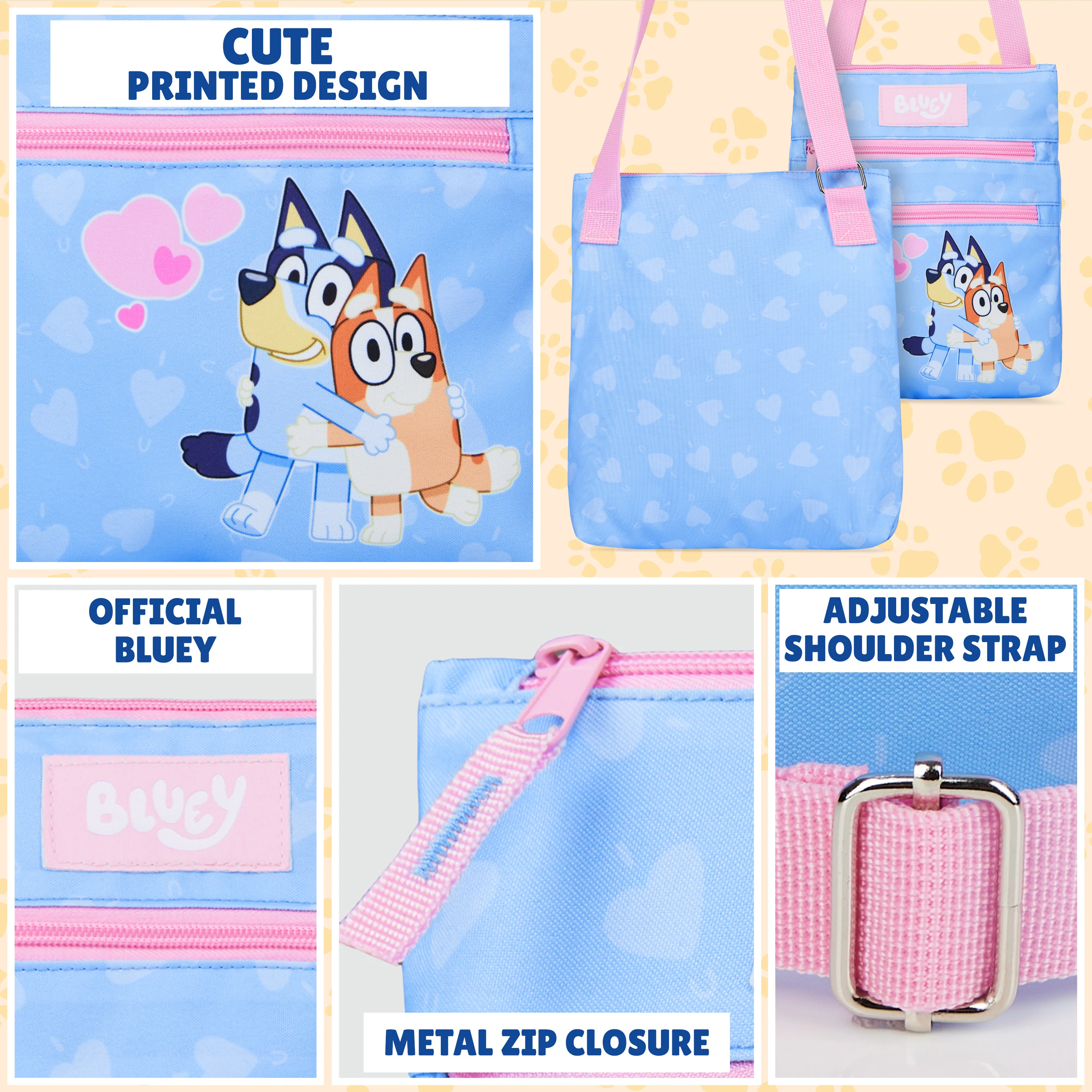 Bluey Handbag for Girls Toddlers Cross Body Shoulder Bag Adjustable Strap - Image 4