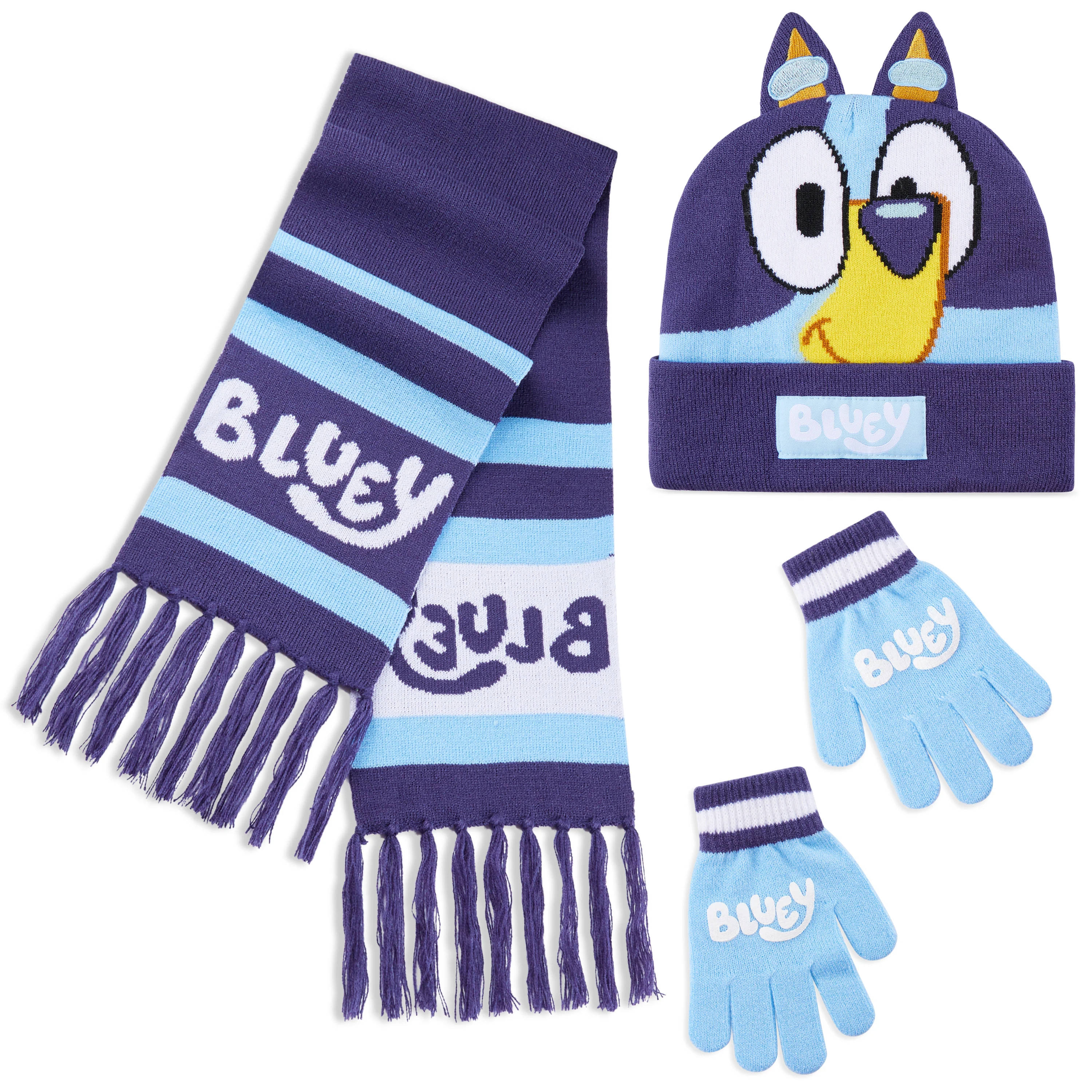 Bluey Girls Winter Accessories Set Cosy Warm Knit Hat Scarf & Kids Gloves or Beanie & Gloves School Travel, Kids Gifts - Image 4