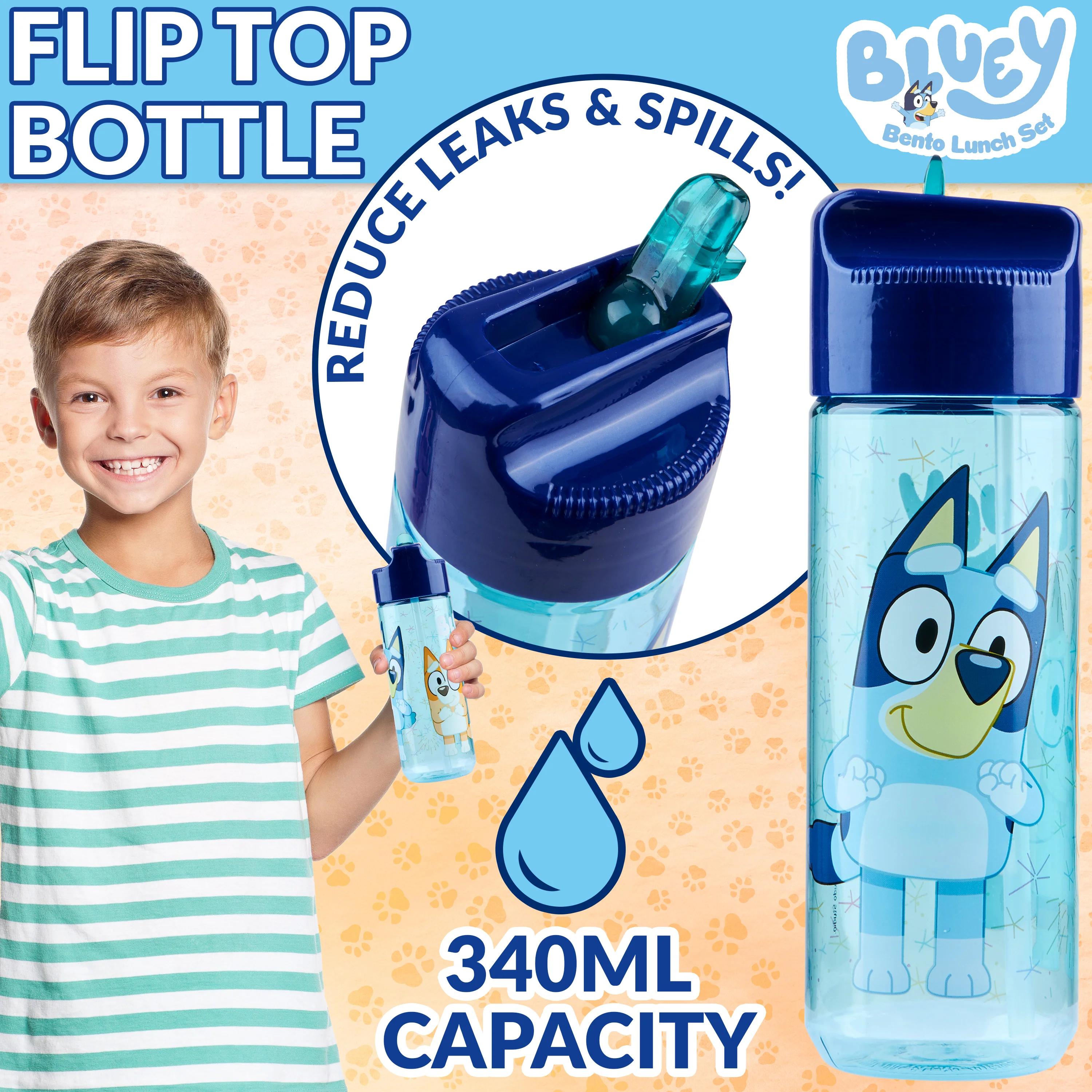 Bluey Kids Lunchbox with Compartments and Water Bottle for Preschool, Nursery - Image 4