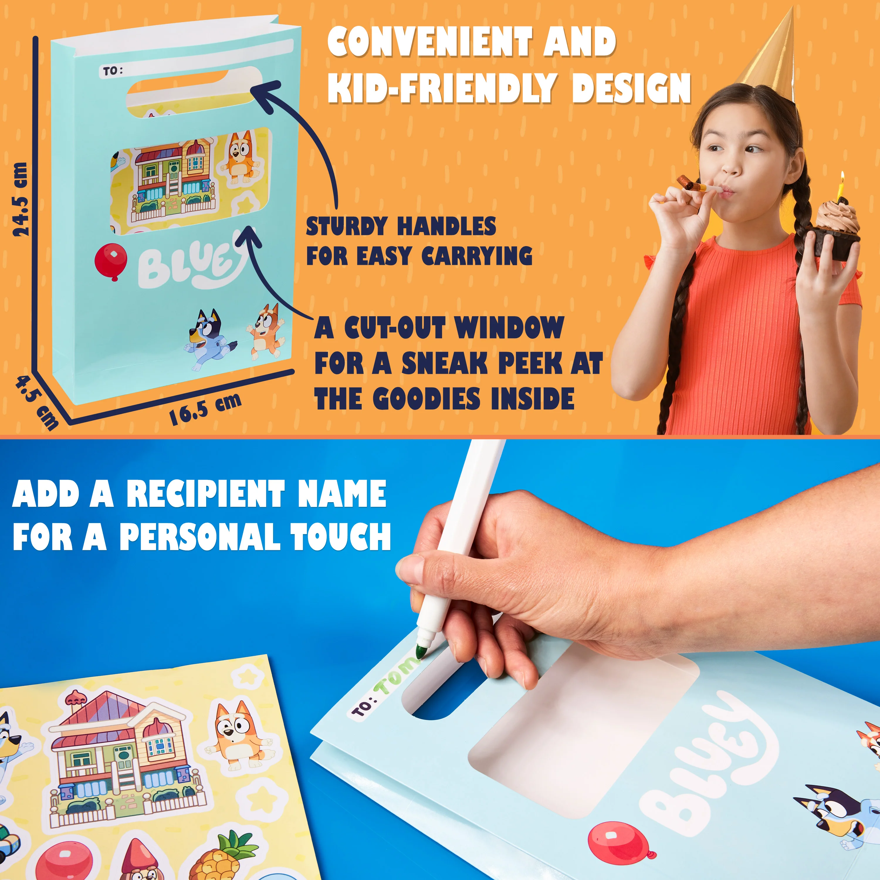 Bluey Party Bags for Kids with Sticker Sheet Included, Pack of 10 - Kids' Party Favours - Image 6