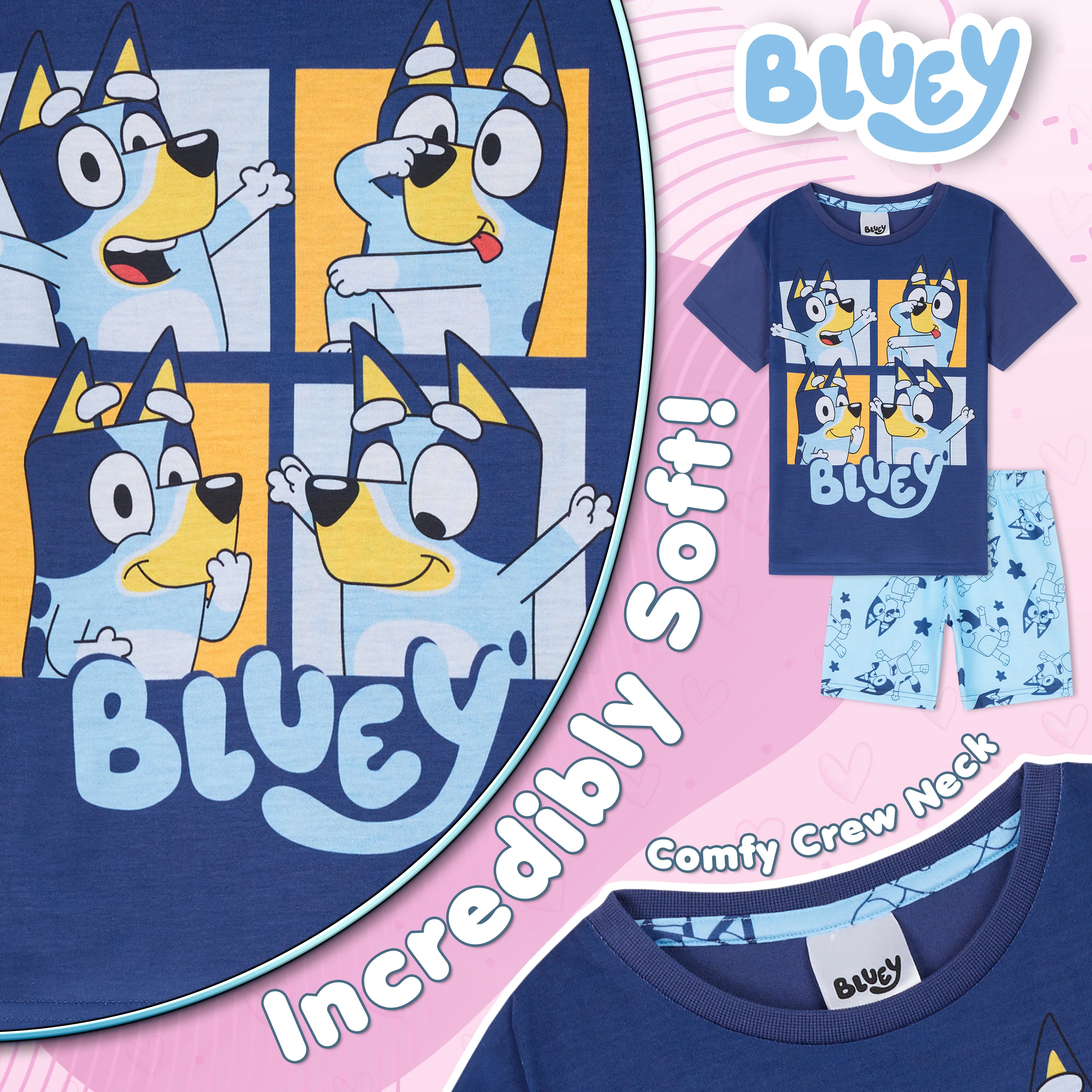 Bluey Pyjamas for Girls and Boys PJs 2 Piece Nightwear T-Shirt Short - Image 5