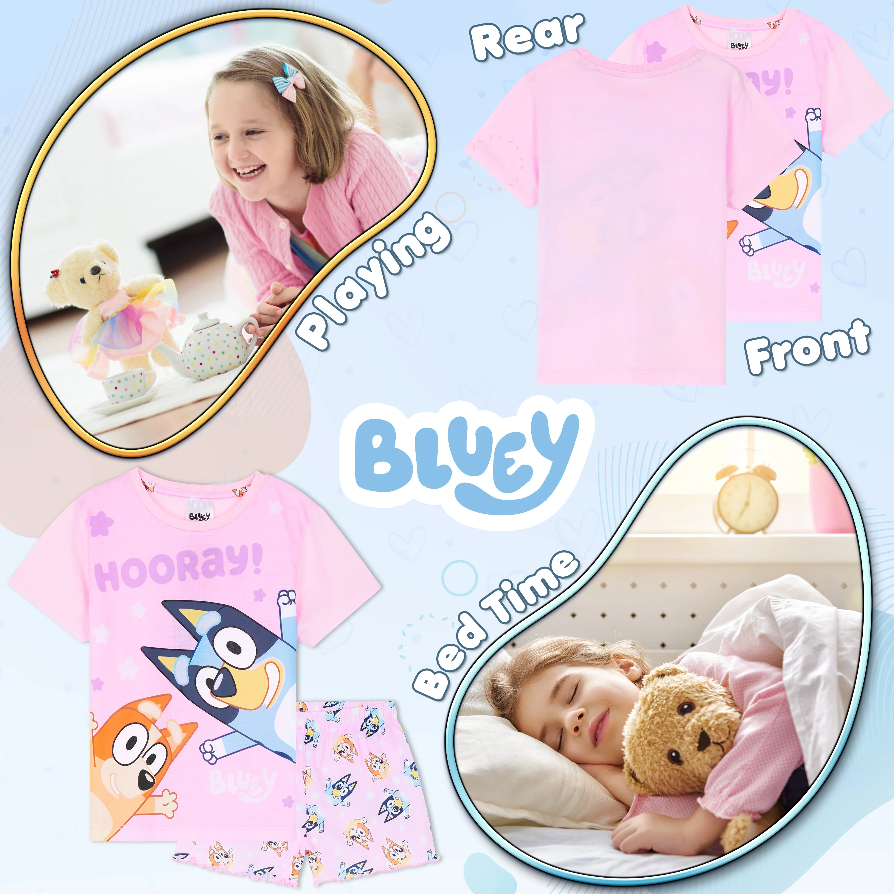 Bluey Pyjamas for Kids Girls and Boys PJs 2 Piece Nightwear T-Shirt Short Kids PJs - Image 4