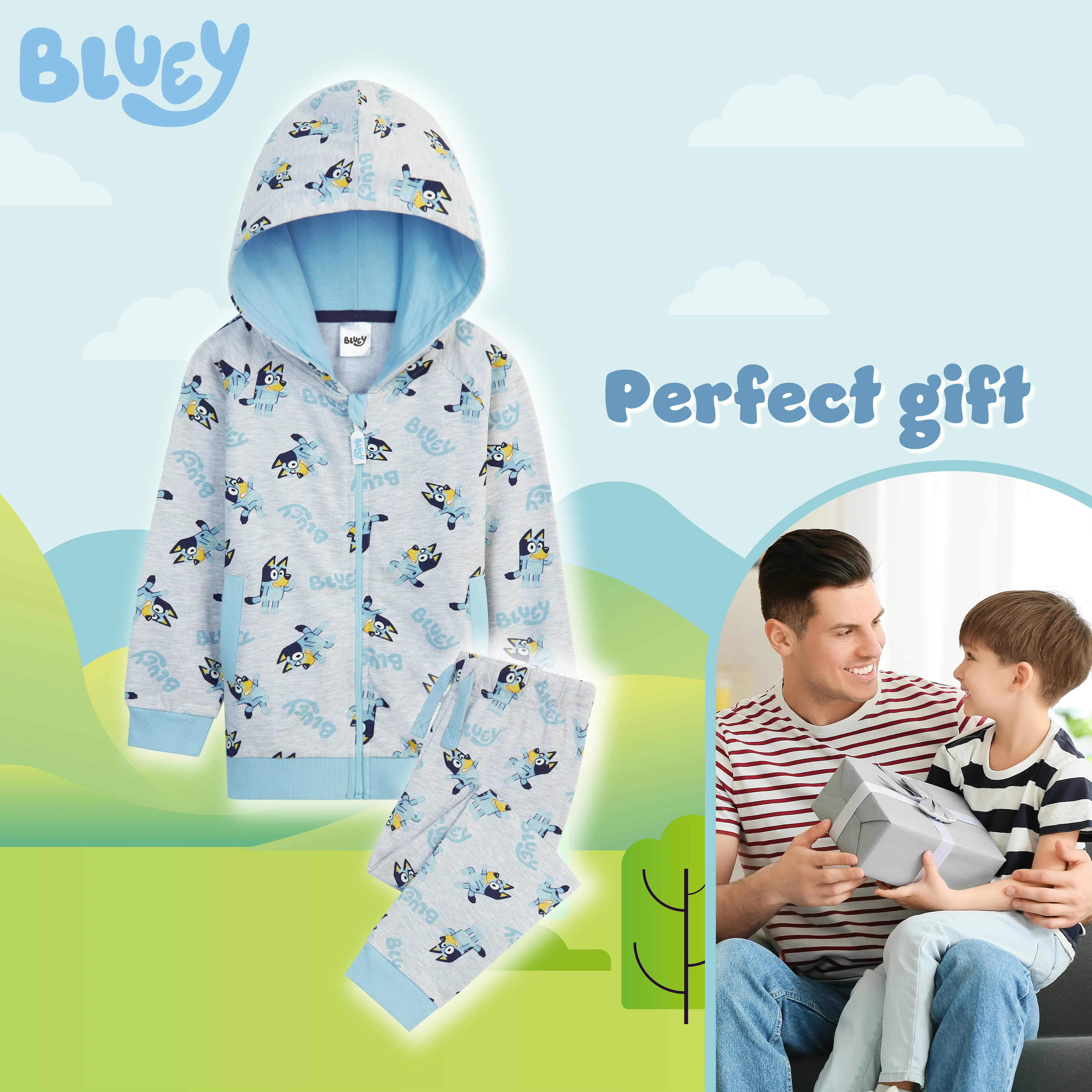 Bluey Tracksuit for Kids and Toddlers Hoodie and Joggers 2 Piece Set - Image 2
