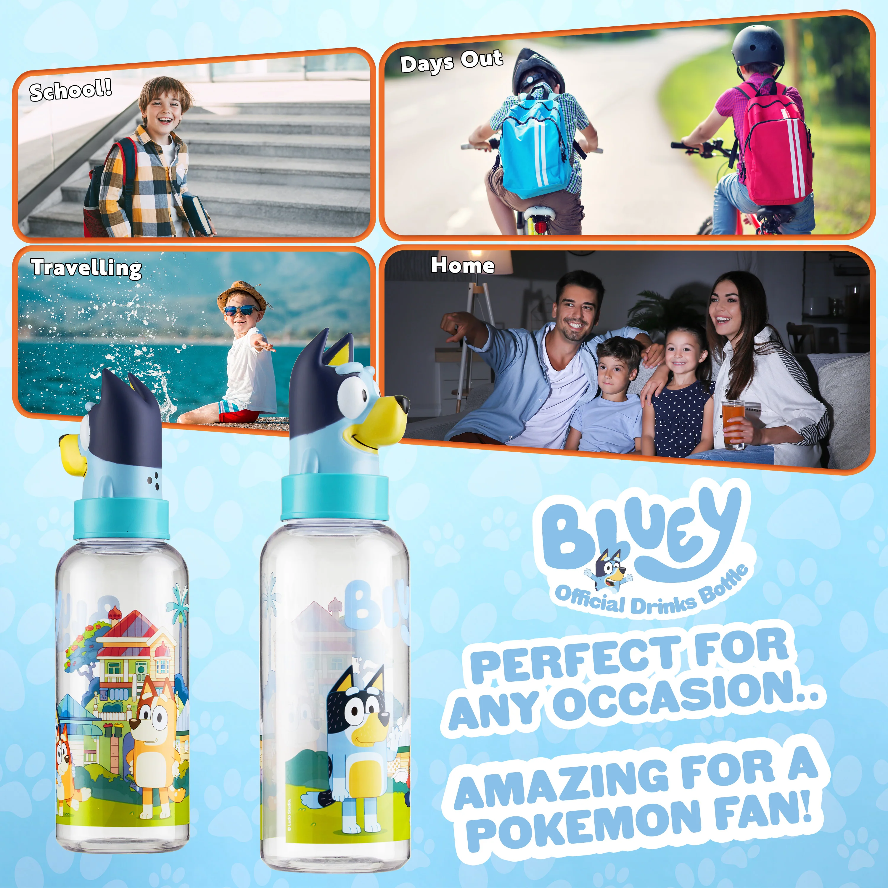 Bluey Water Bottle Kids 560ml Plastic Girls and Boys Water Bottle with Straw BPA Free - Image 5