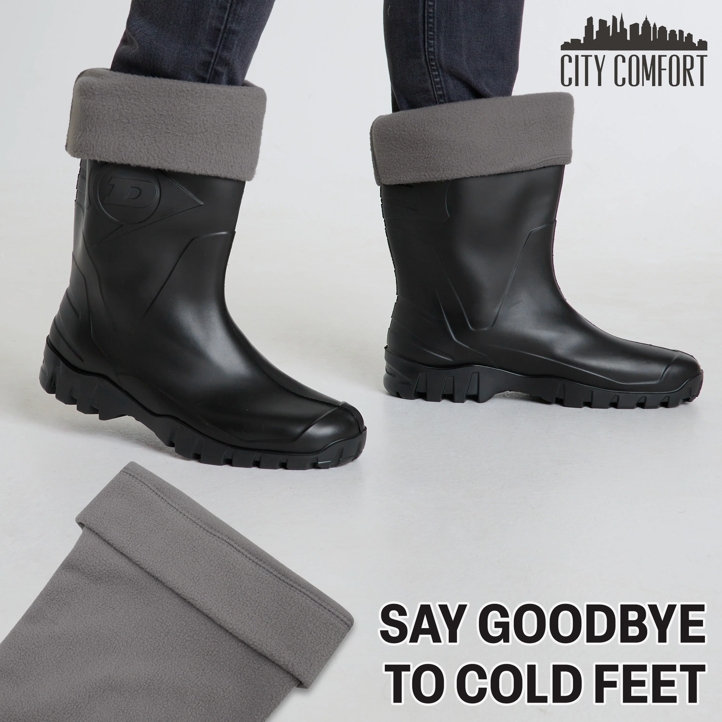Boot Liner for Men and Teenagers - Warm Fleece Wellie Socks - Image 12