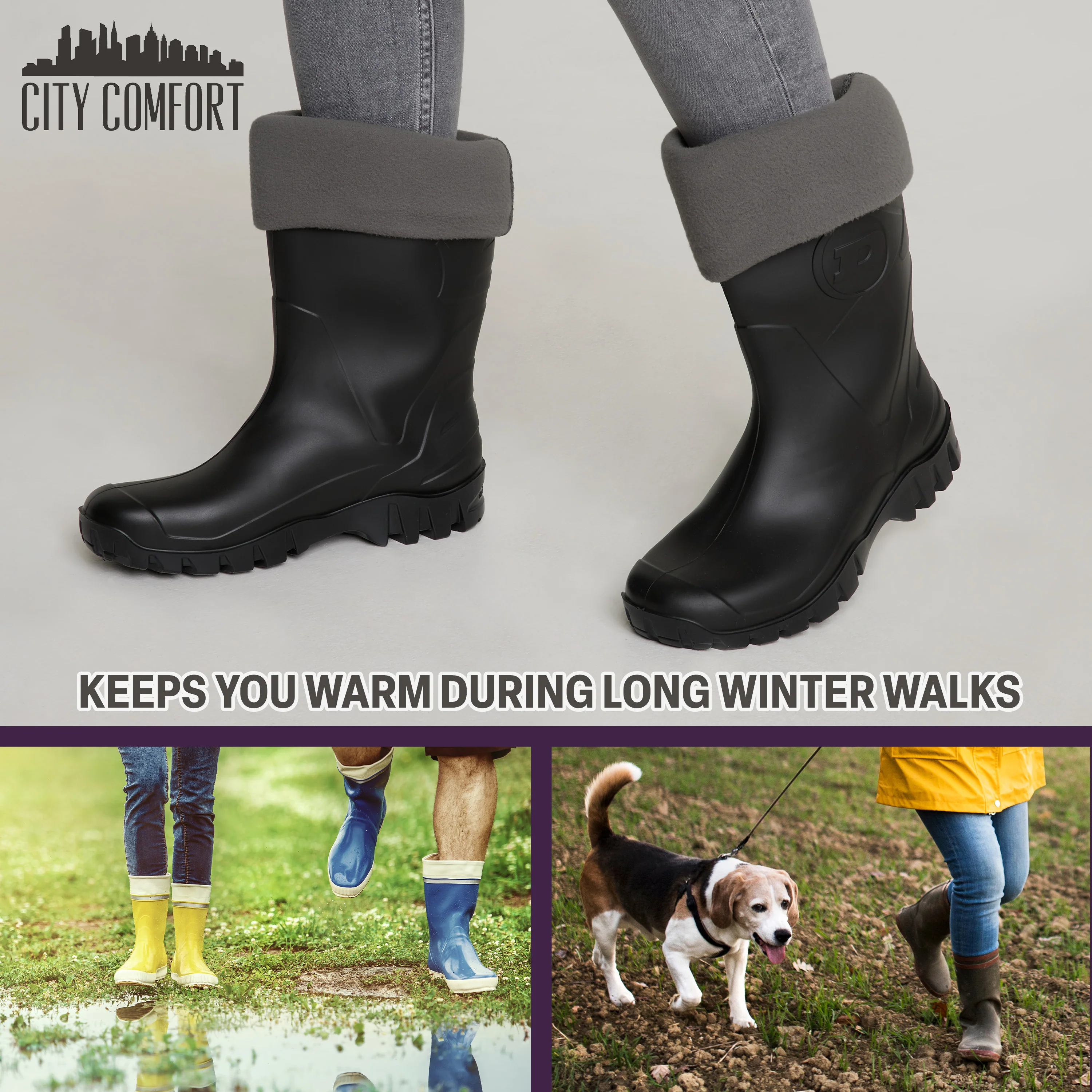 Boot Liner for Women and Teenagers - Warm Fleece Wellie Socks - Image 15