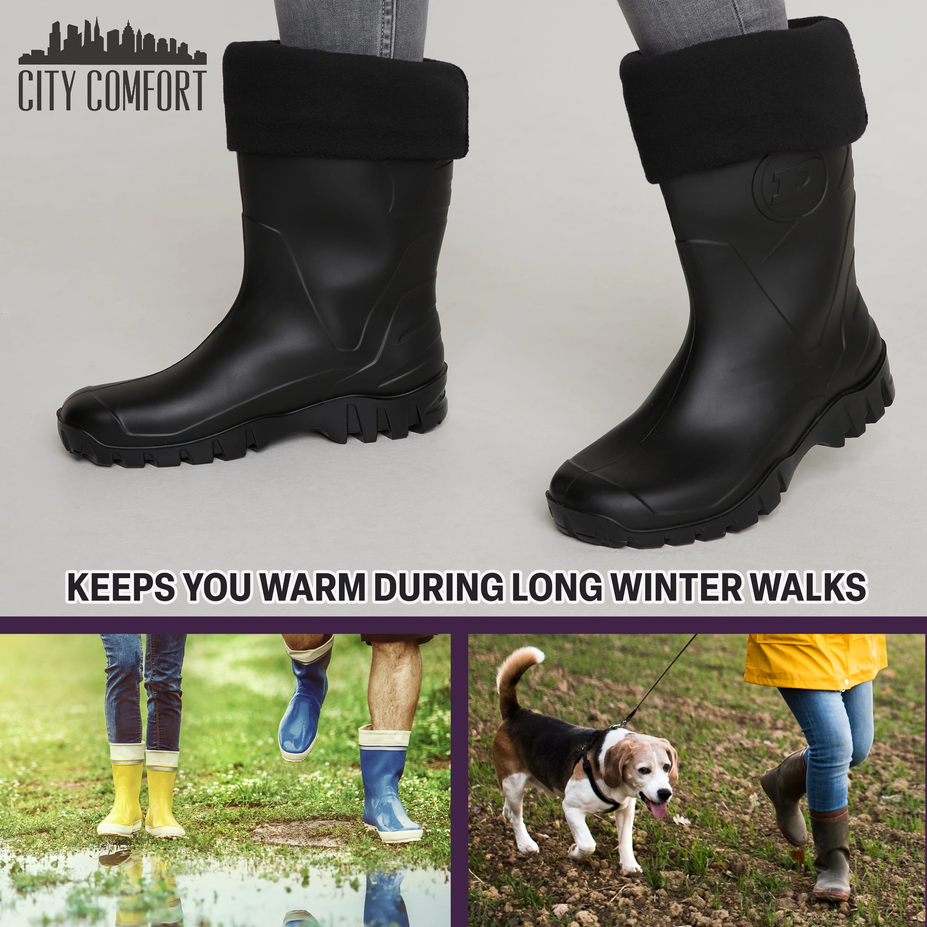 Boot Liner for Women and Teenagers - Warm Fleece Wellie Socks - Image 9