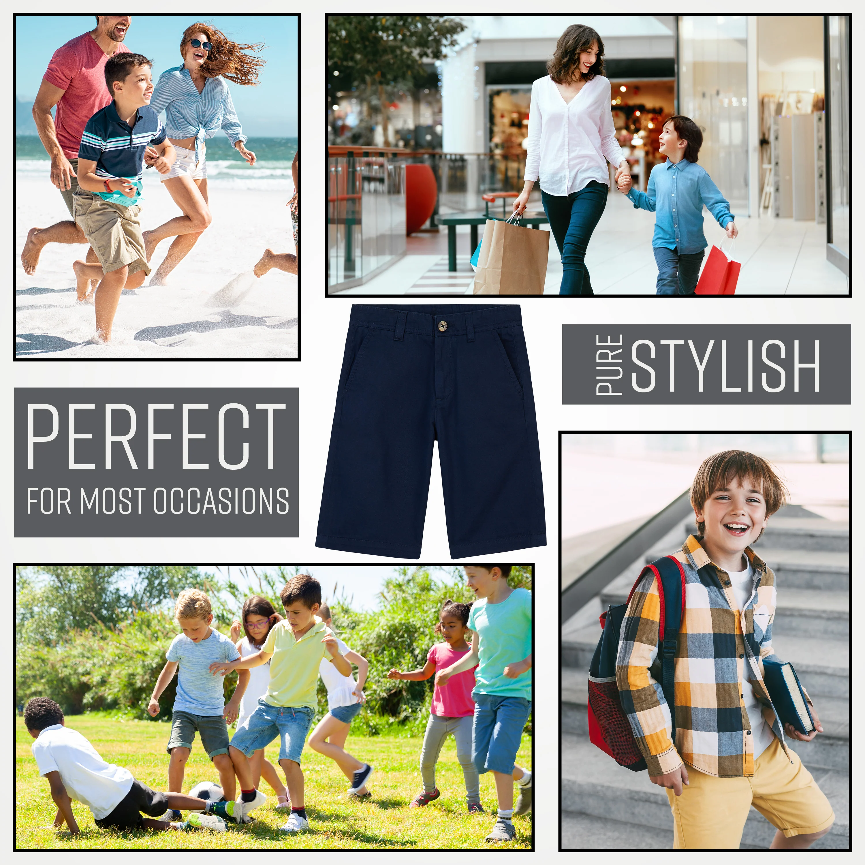 Boys' Chino Shorts,  Knee Length Boys Shorts with Adjustable Waist - Image 10