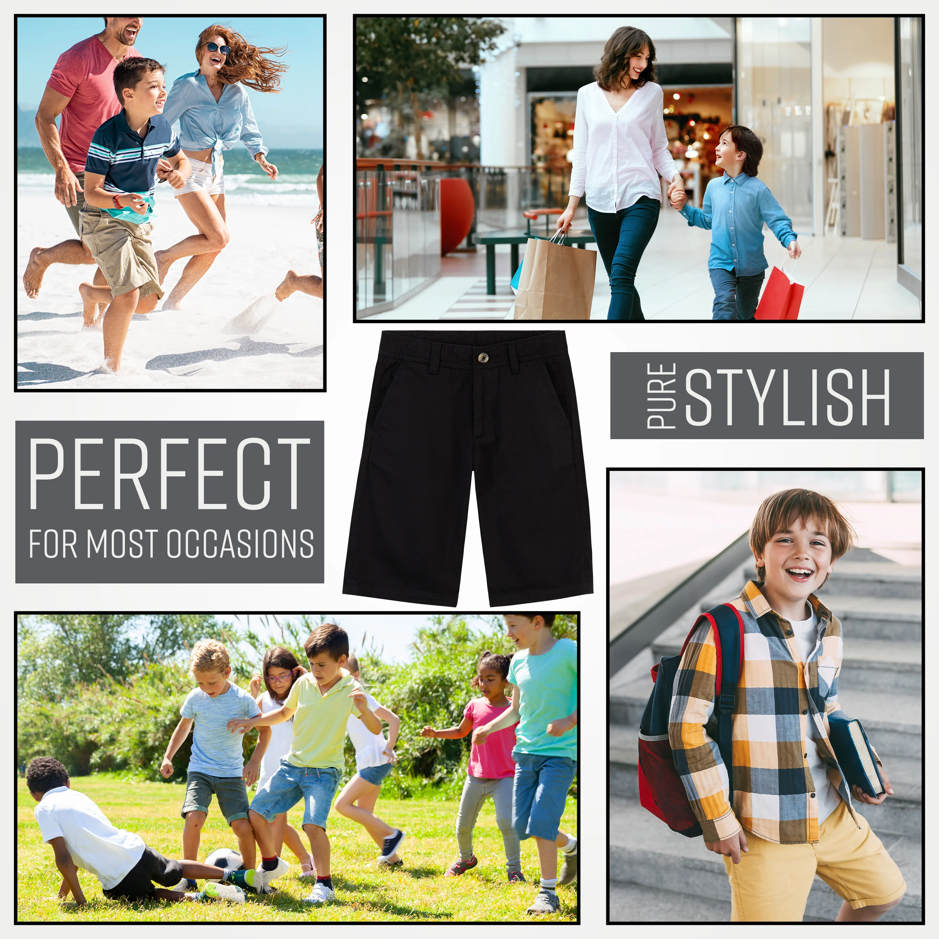 Boys' Chino Shorts,  Knee Length Boys Shorts with Adjustable Waist - Image 16