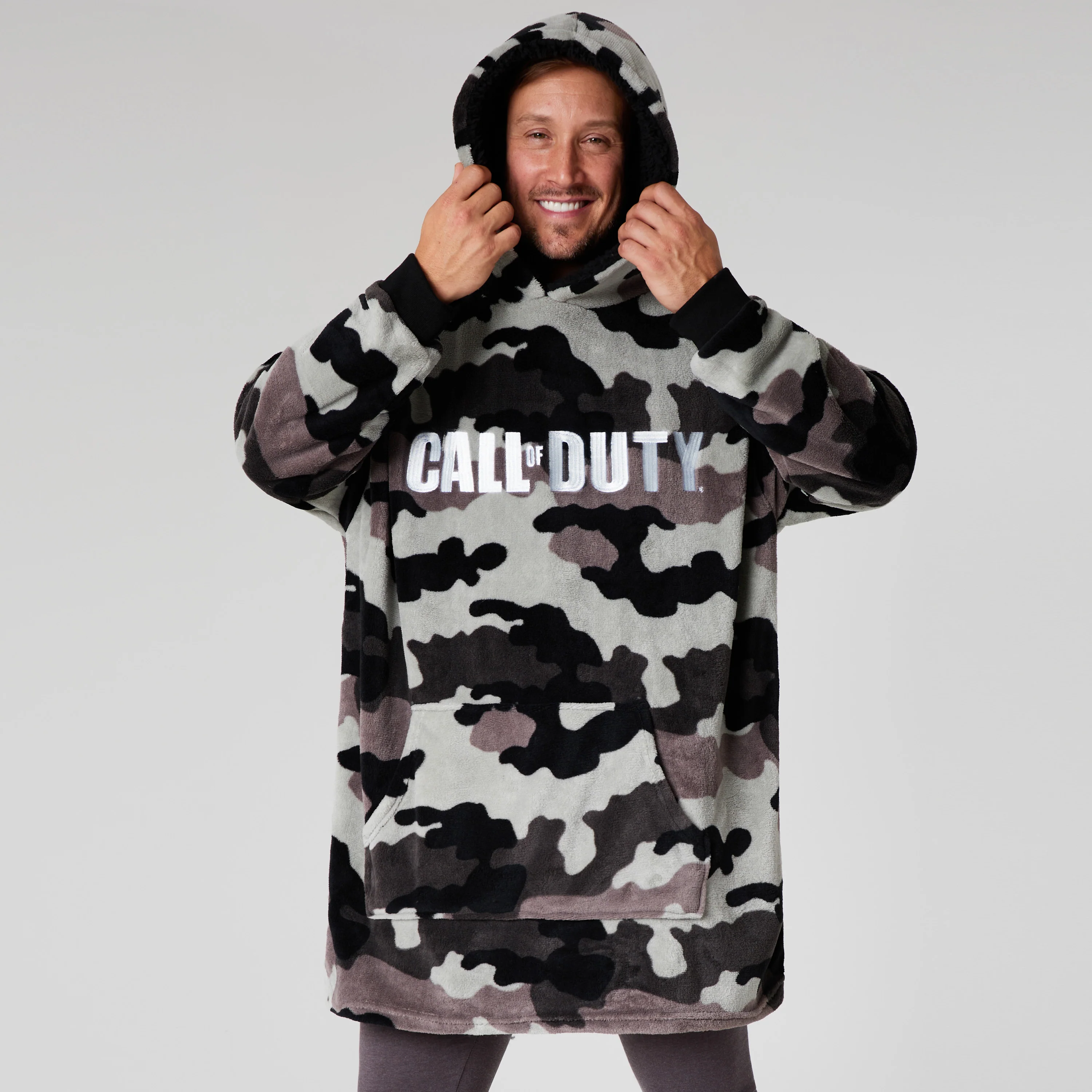 Call of Duty Blanket Hoodie for Men - Grey/CAMO - Image 2