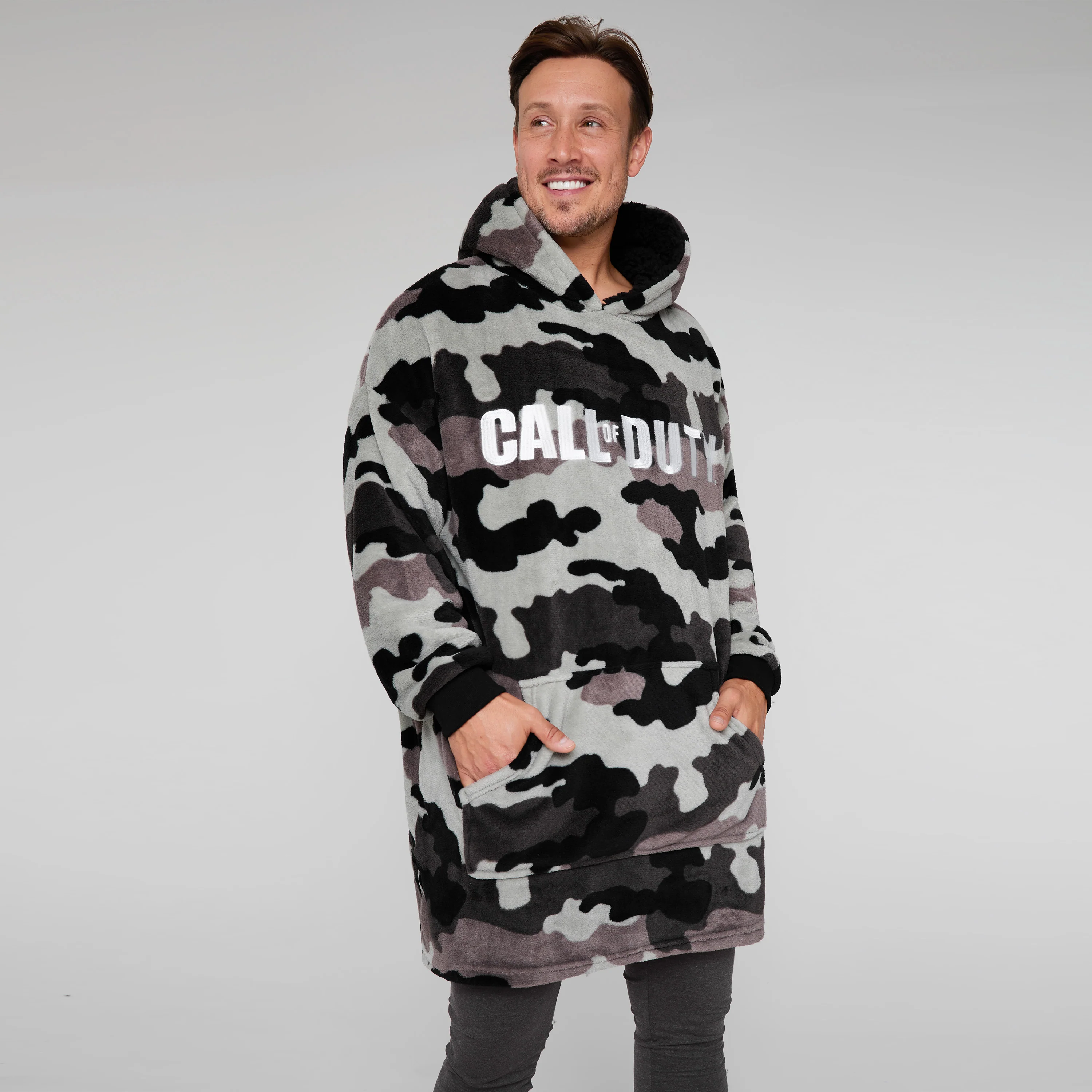 Call of Duty Blanket Hoodie for Men - Grey/CAMO - Image 5