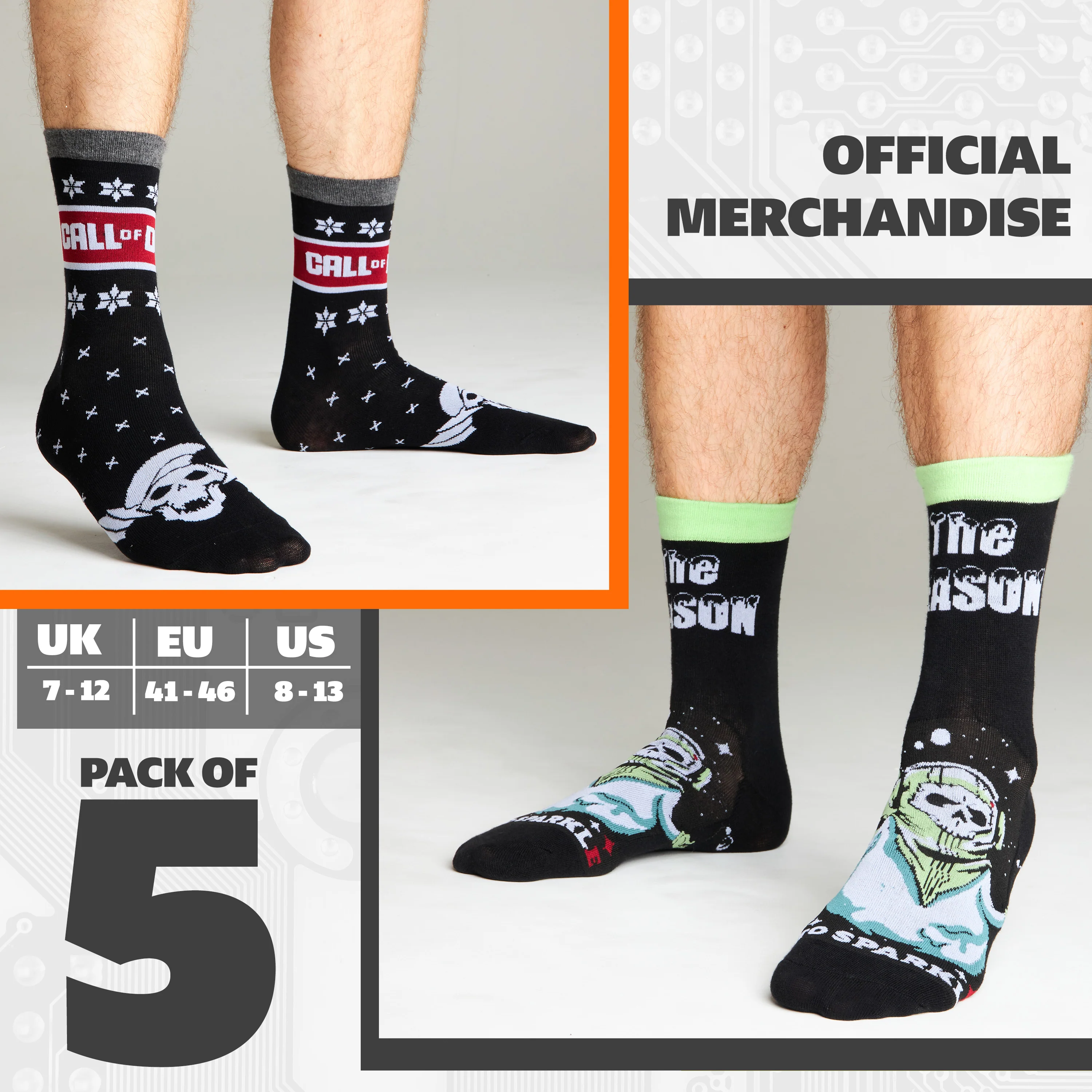 Call of Duty Mens Teenagers Calf Socks, Comfy Pack of 5 - Gamer Gifts for Him - Image 6