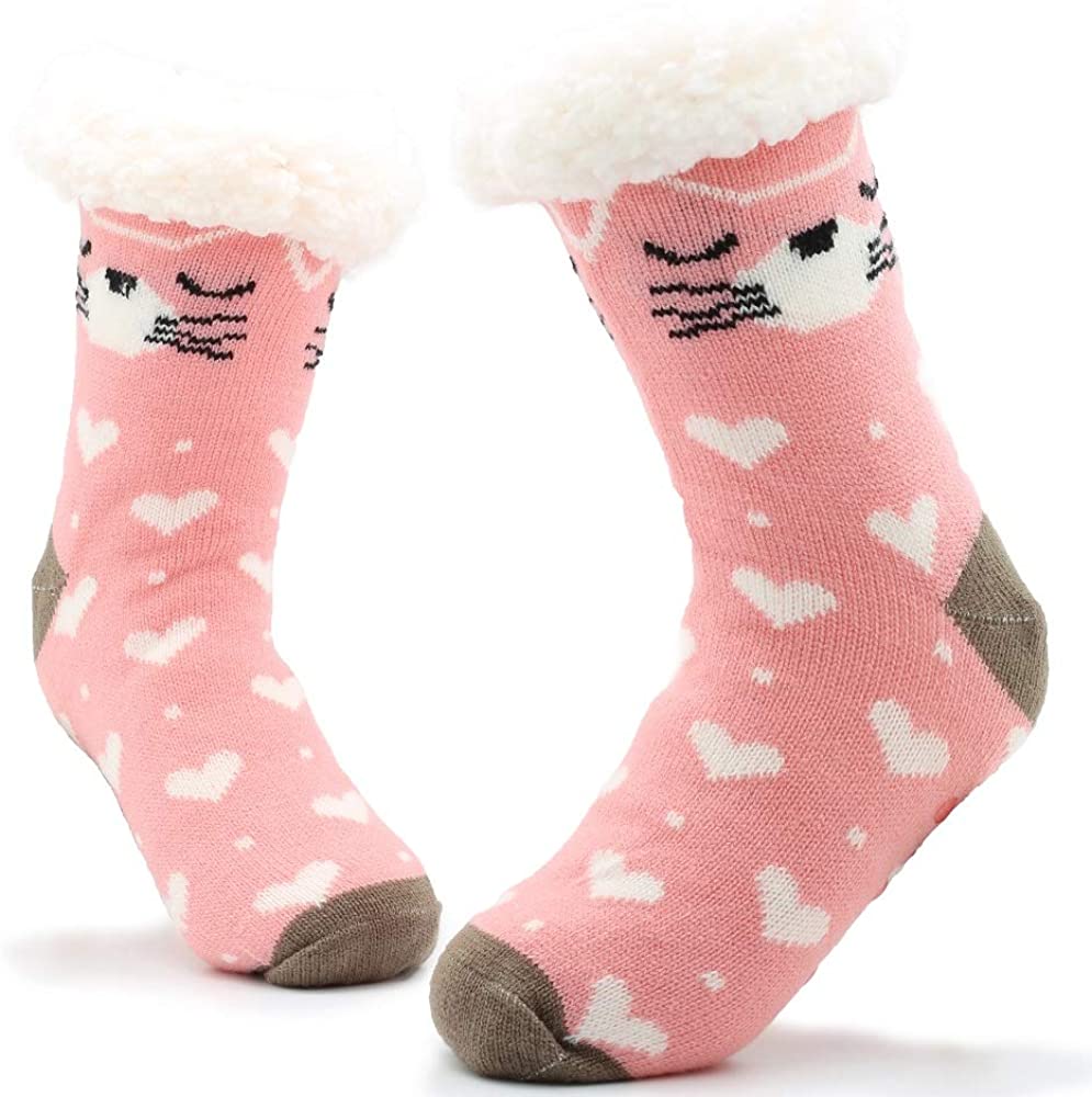 Cat Slipper Socks, Thermal Thick Sherpa Fleece Fur Lining Perfect Comfort and Warmth - Image 2