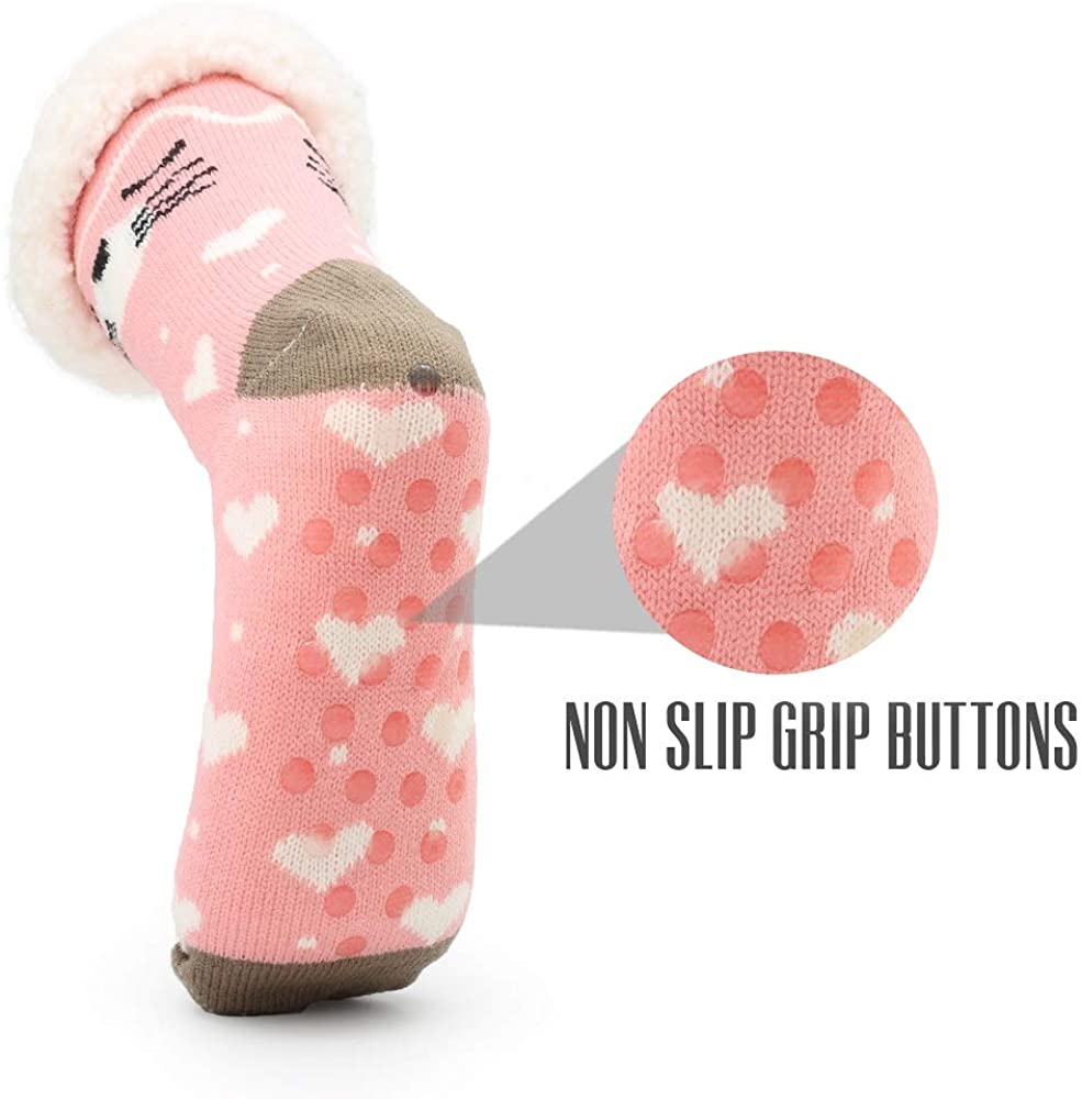 Cat Slipper Socks, Thermal Thick Sherpa Fleece Fur Lining Perfect Comfort and Warmth - Image 4