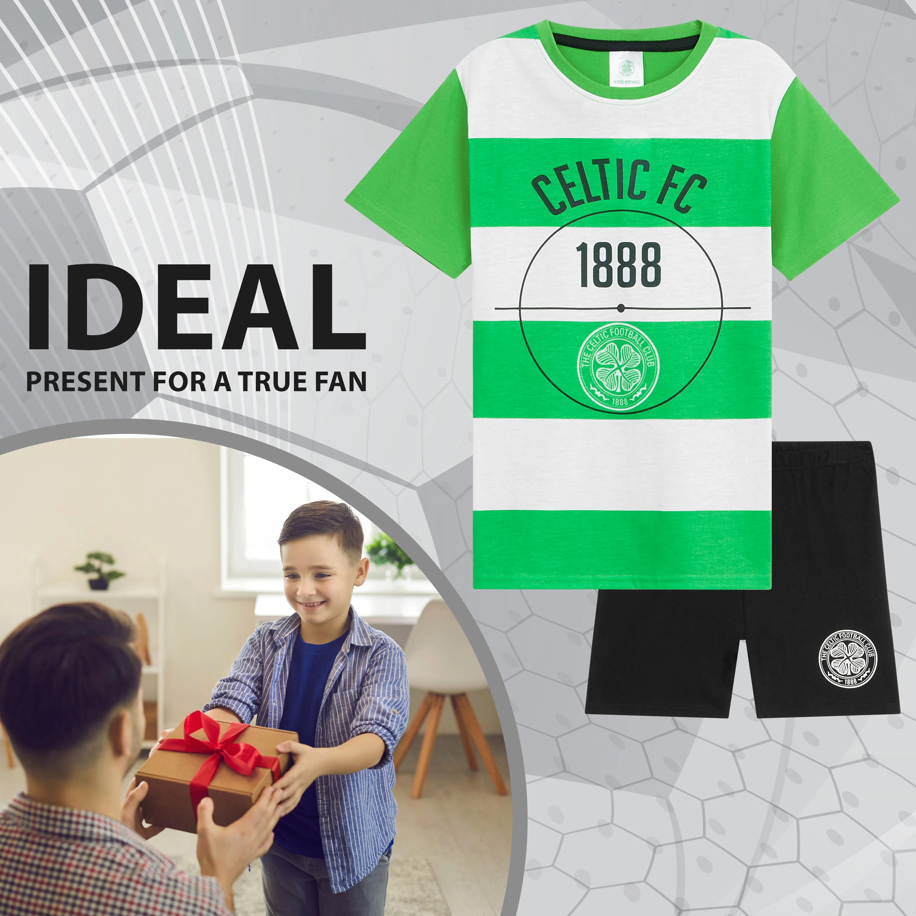 Celtic F.C. Boys PJs, Celtic F.C. Short Pyjamas for Kids - Image 3