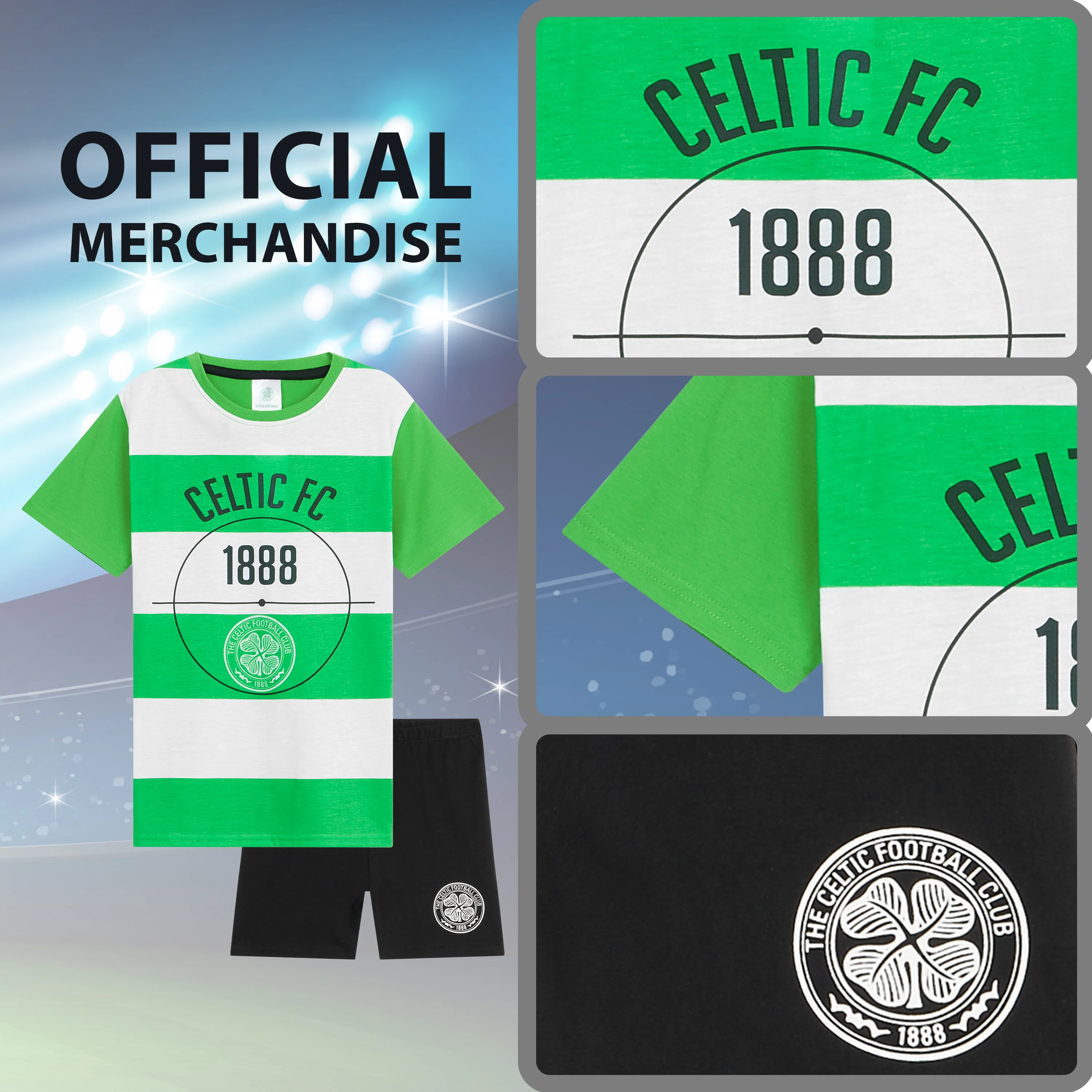 Celtic F.C. Boys PJs, Celtic F.C. Short Pyjamas for Kids - Image 5