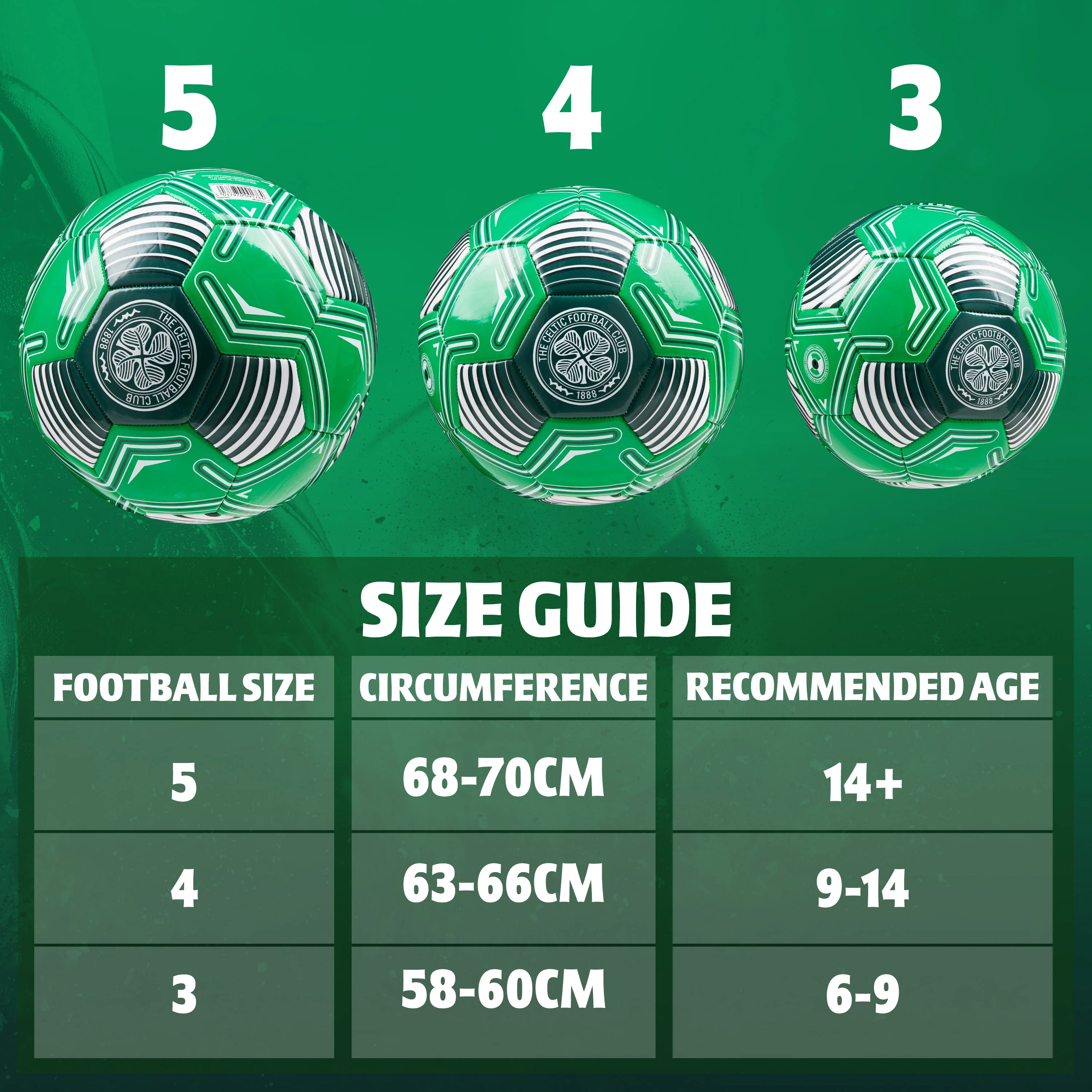 Celtic F.C. Football Soccer Ball for Adults & Teenagers - Size 3 - Image 6