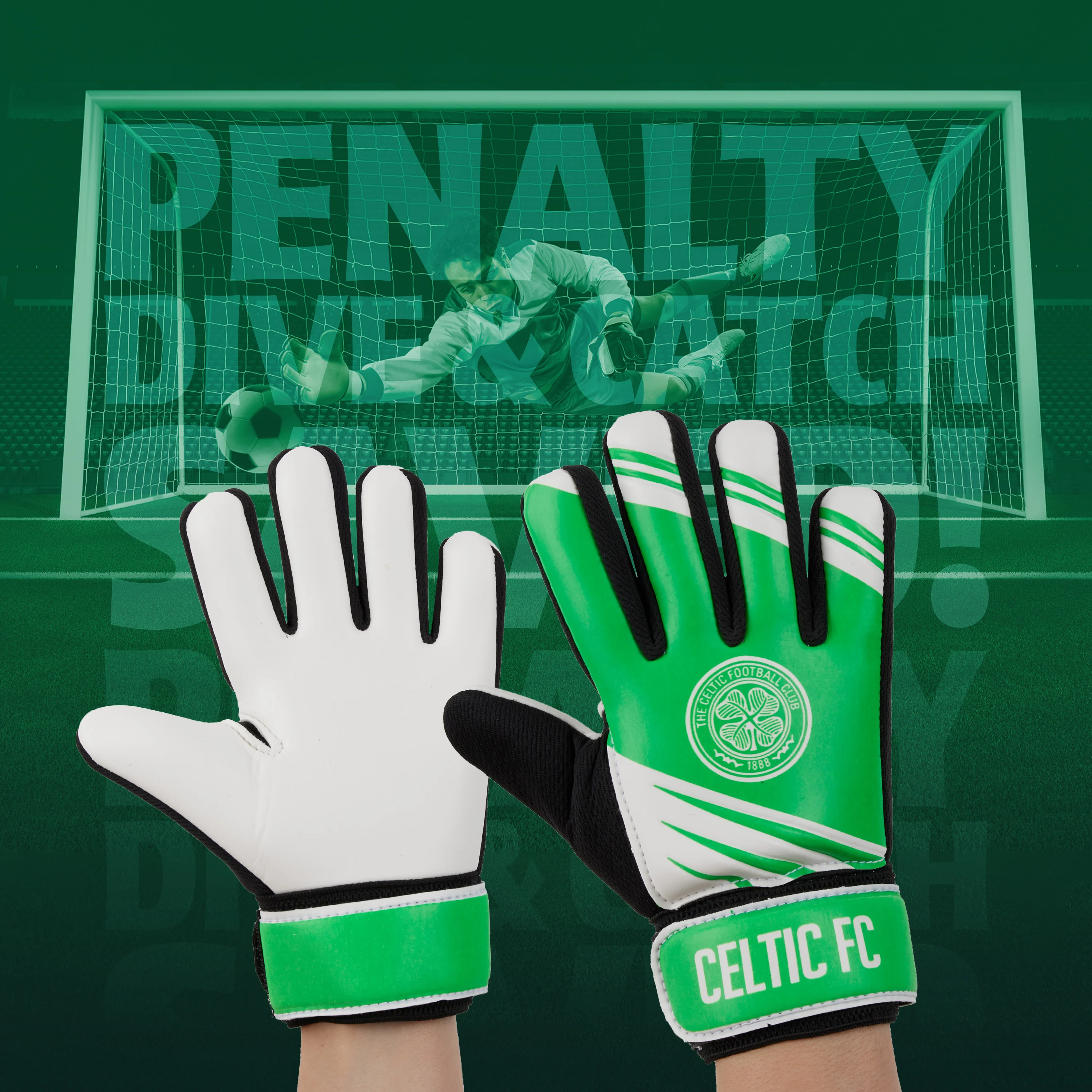 Celtic F.C. Goalkeeper Gloves for Kids Teenagers - Size 5 - Image 3