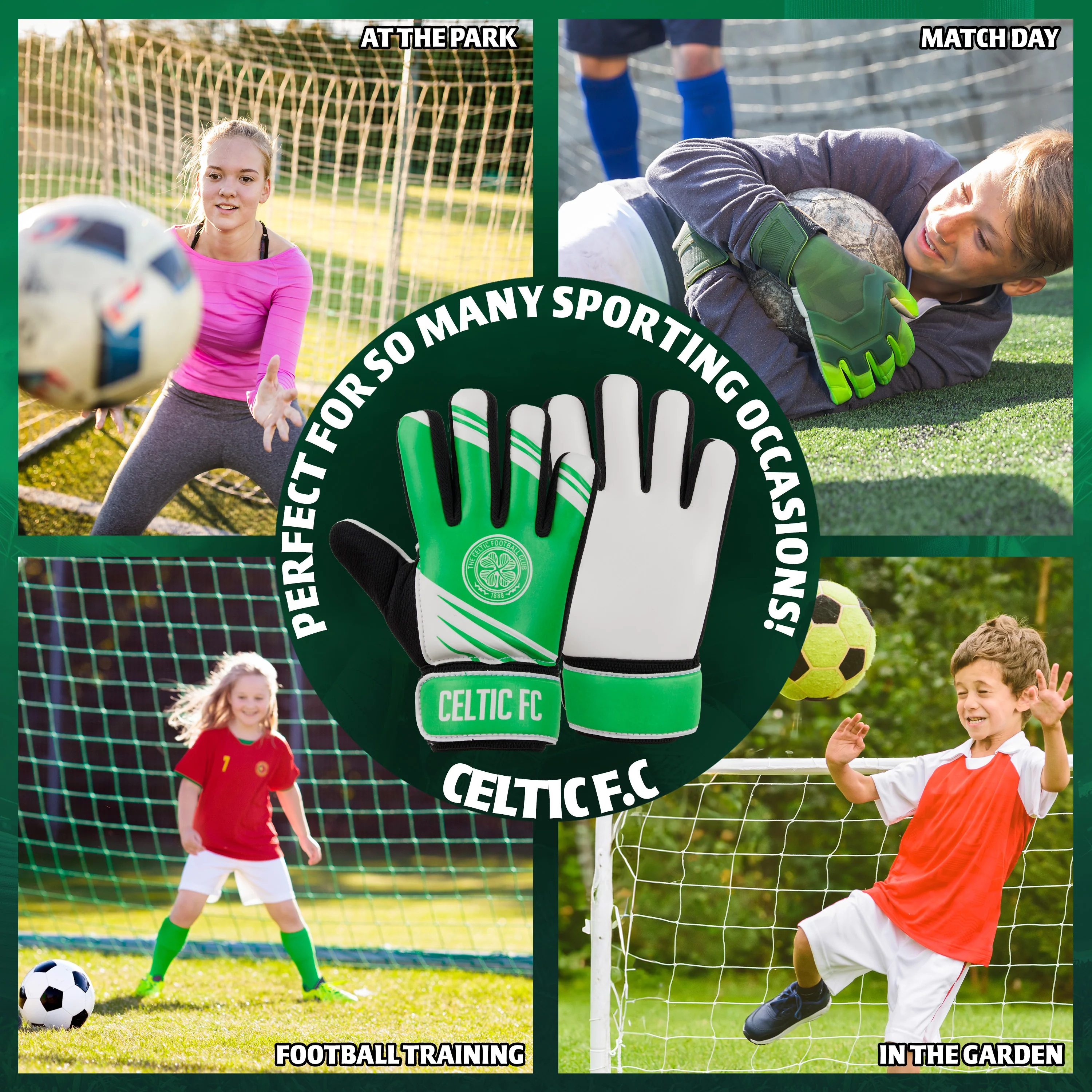 Celtic F.C. Goalkeeper Gloves for Kids Teenagers - Size 5 - Image 4