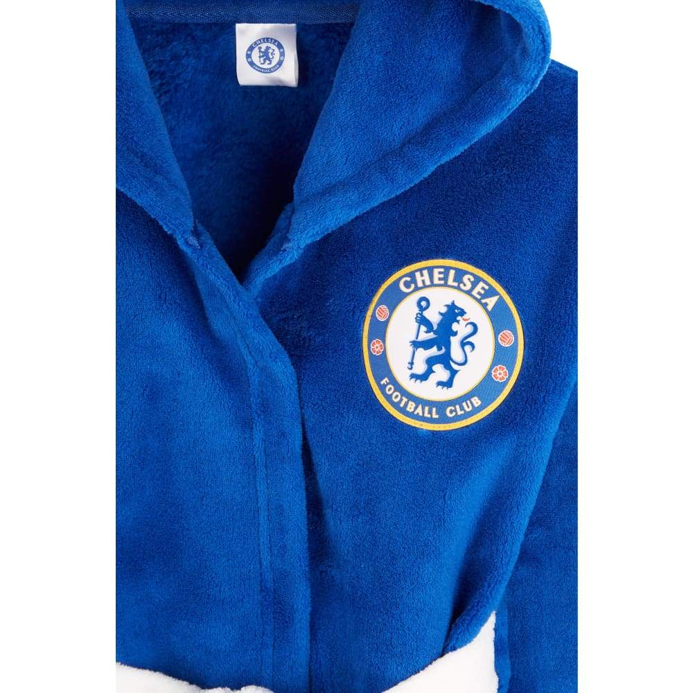 Chelsea F.C. Boys Dressing Gown, Kids Fleece Hooded Robe, Football Gifts - Image 4
