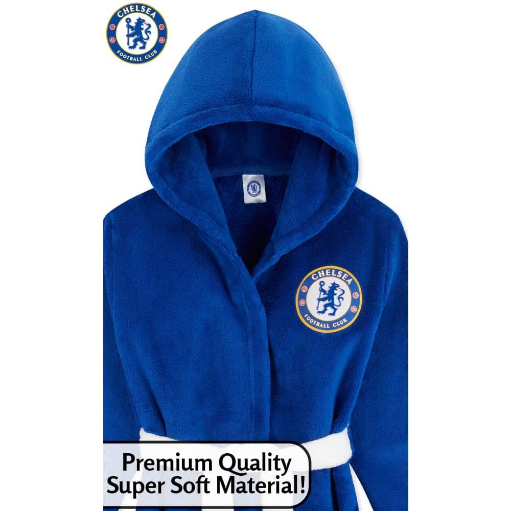 Chelsea F.C. Boys Dressing Gown, Kids Fleece Hooded Robe, Football Gifts - Image 5
