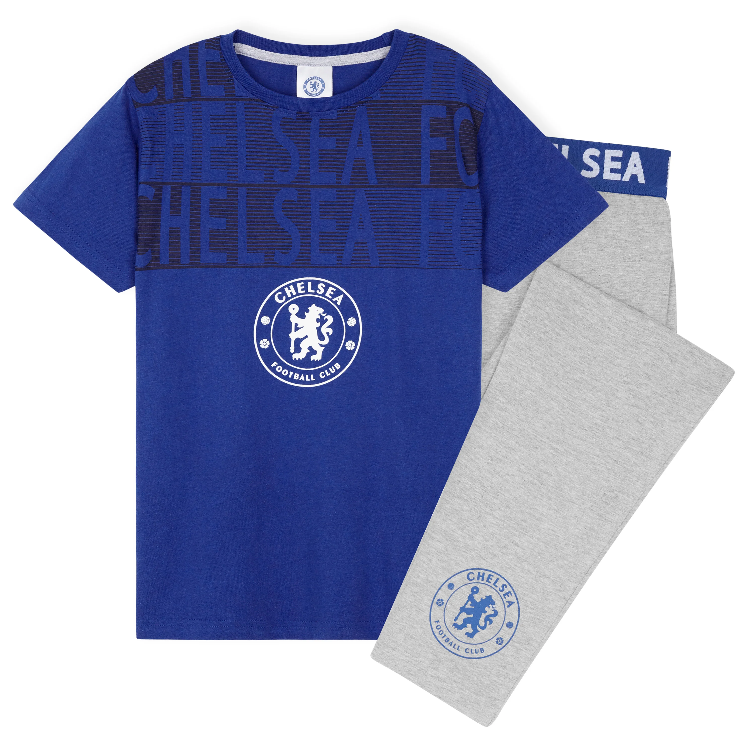 Chelsea F.C. Boys Pyjamas Set,  Nightwear Set for Kids - Blue & Grey - Image 3