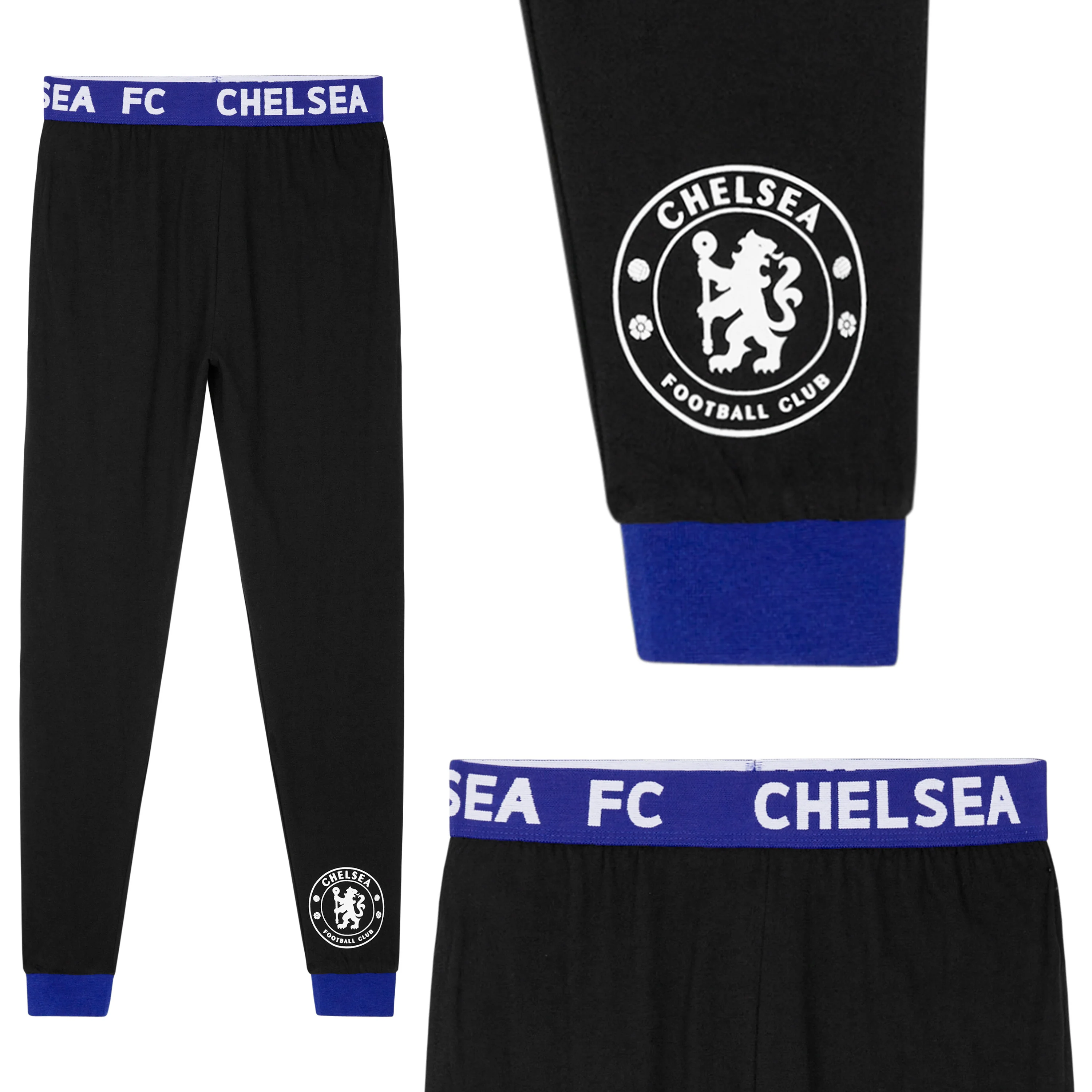 Chelsea F.C. Boys Pyjamas Set, Nightwear Set for Kids - Blue & Black - Image 4