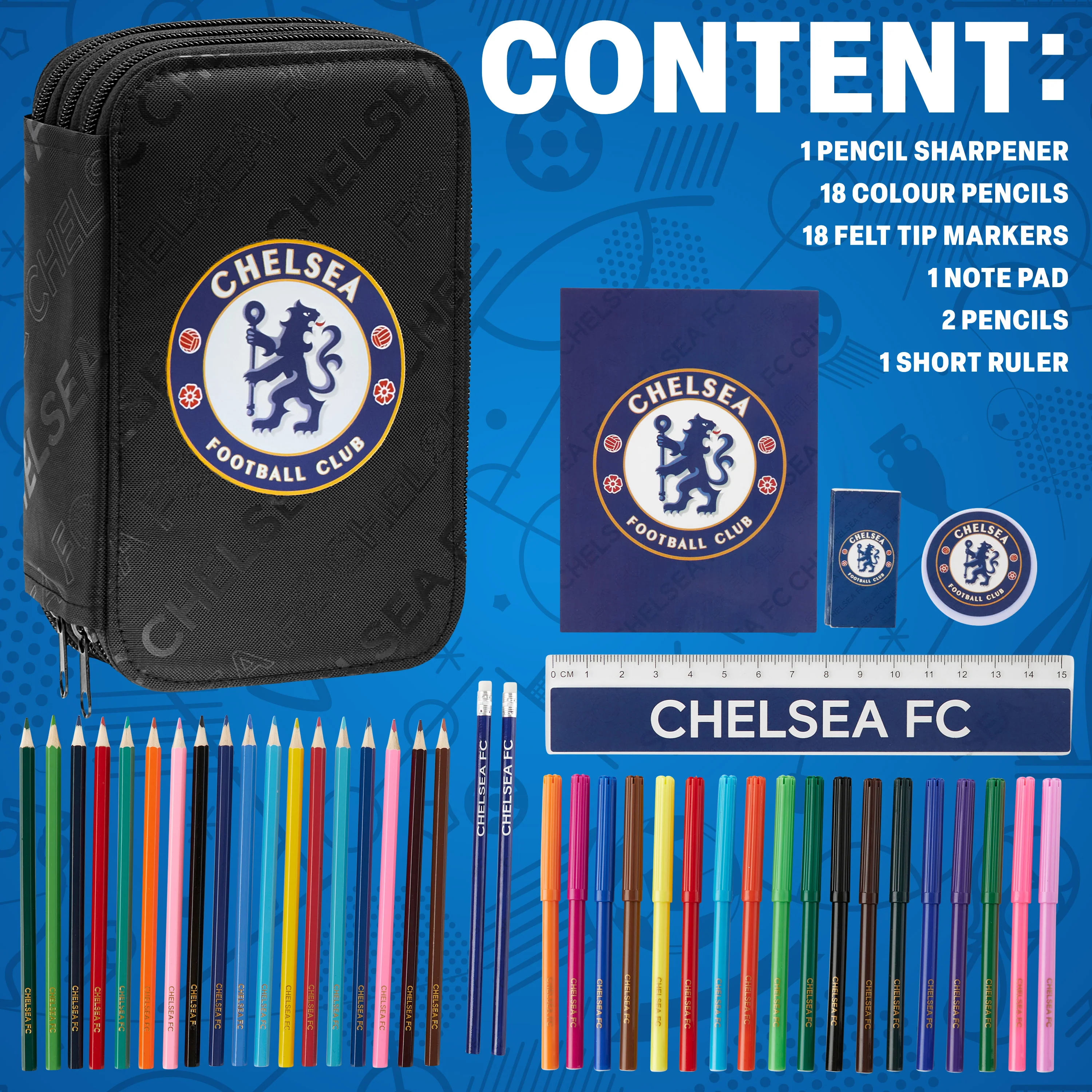 Chelsea F.C. Filled Pencil Case, Colouring and Stationery Set - School Supplies - Image 6