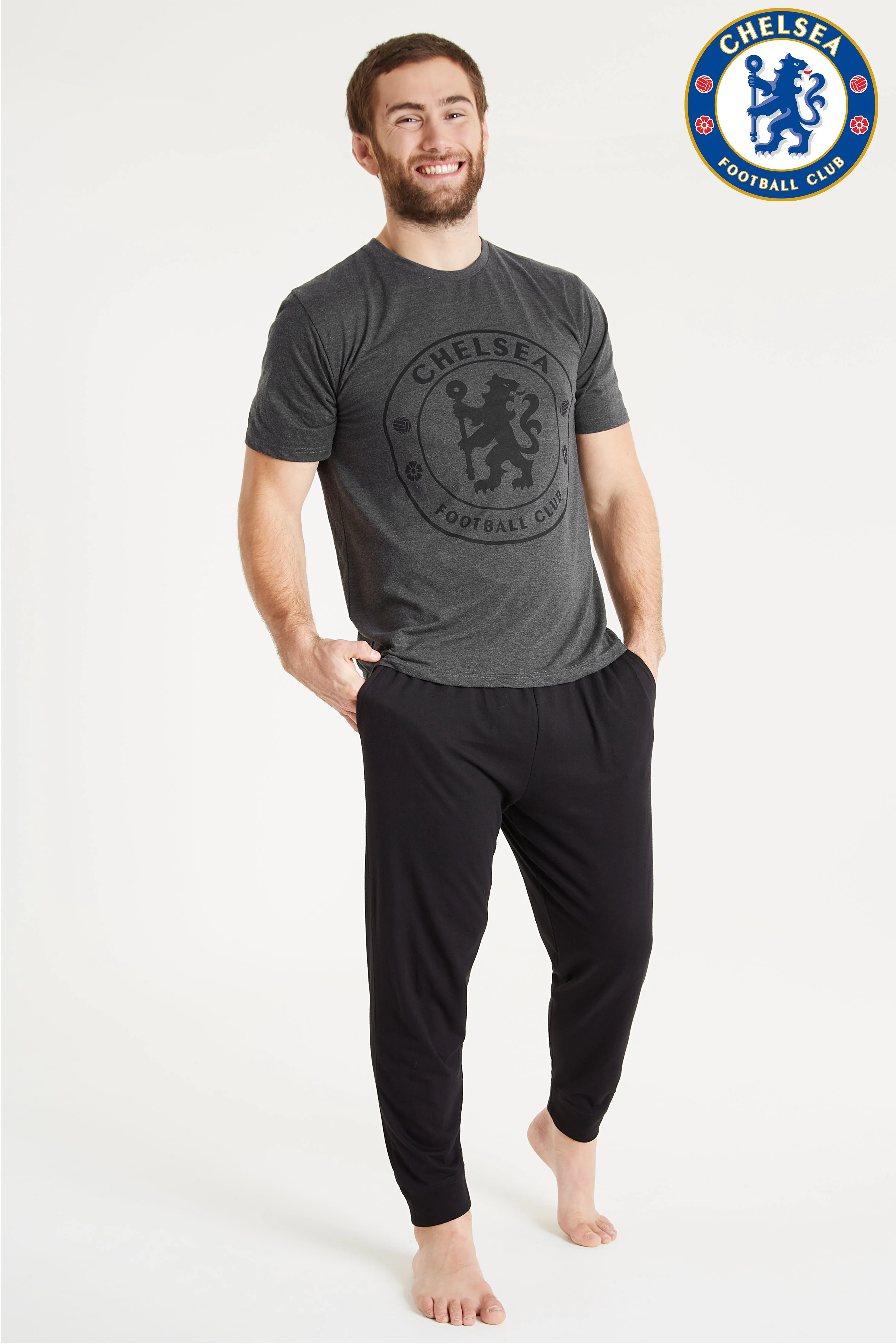Chelsea F.C. Mens Pyjamas Set, Cotton Mens Pjs, Official Football Gifts for Men - Image 4