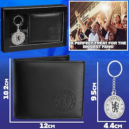 Chelsea F.C. Mens Wallet Bifold & Keyring Set, Football Accessories Gifts for Men - Image 6