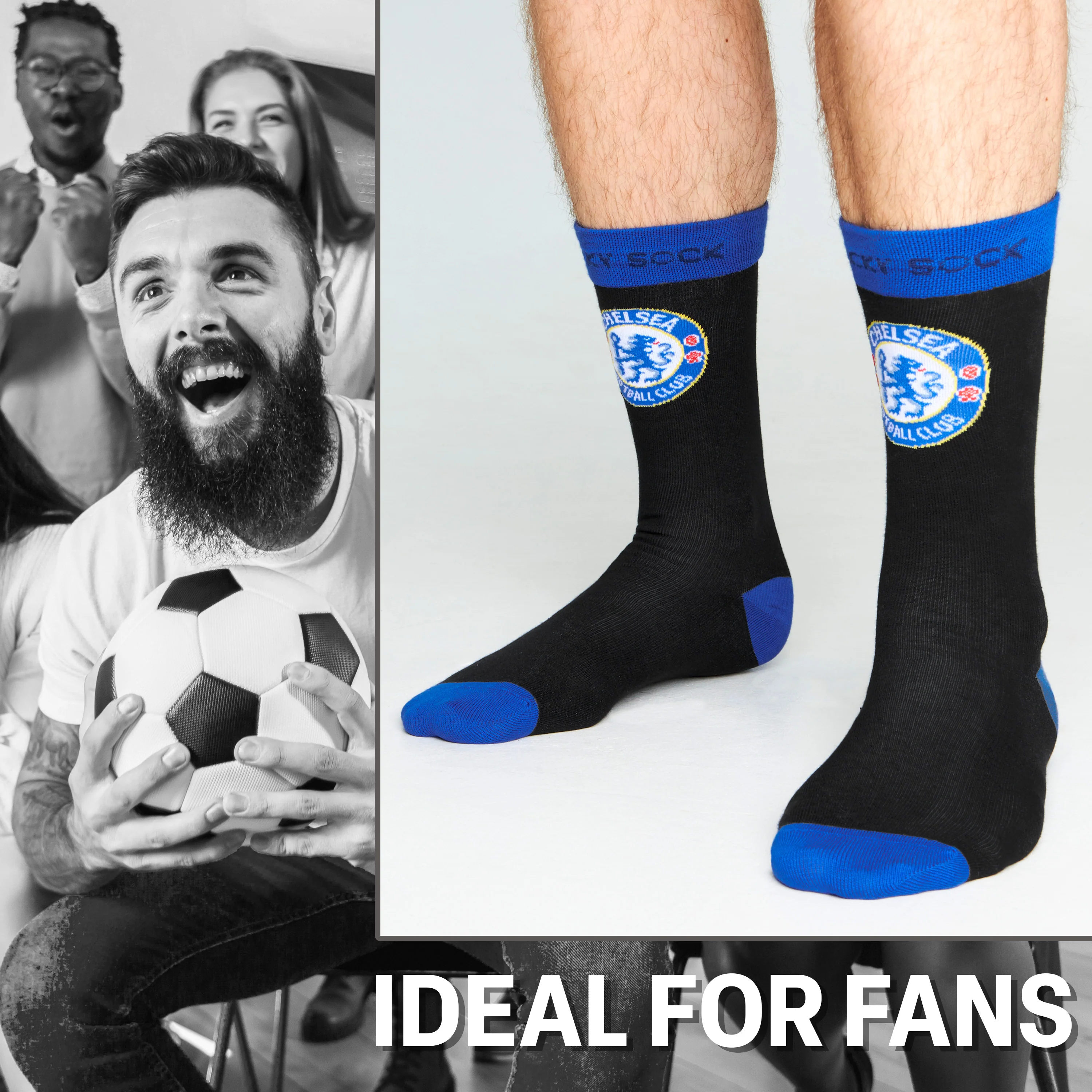 Chelsea F.C. Socks for Men, 4 Pack Breathable Socks Supporters' Gear - Gifts for Men - Image 5