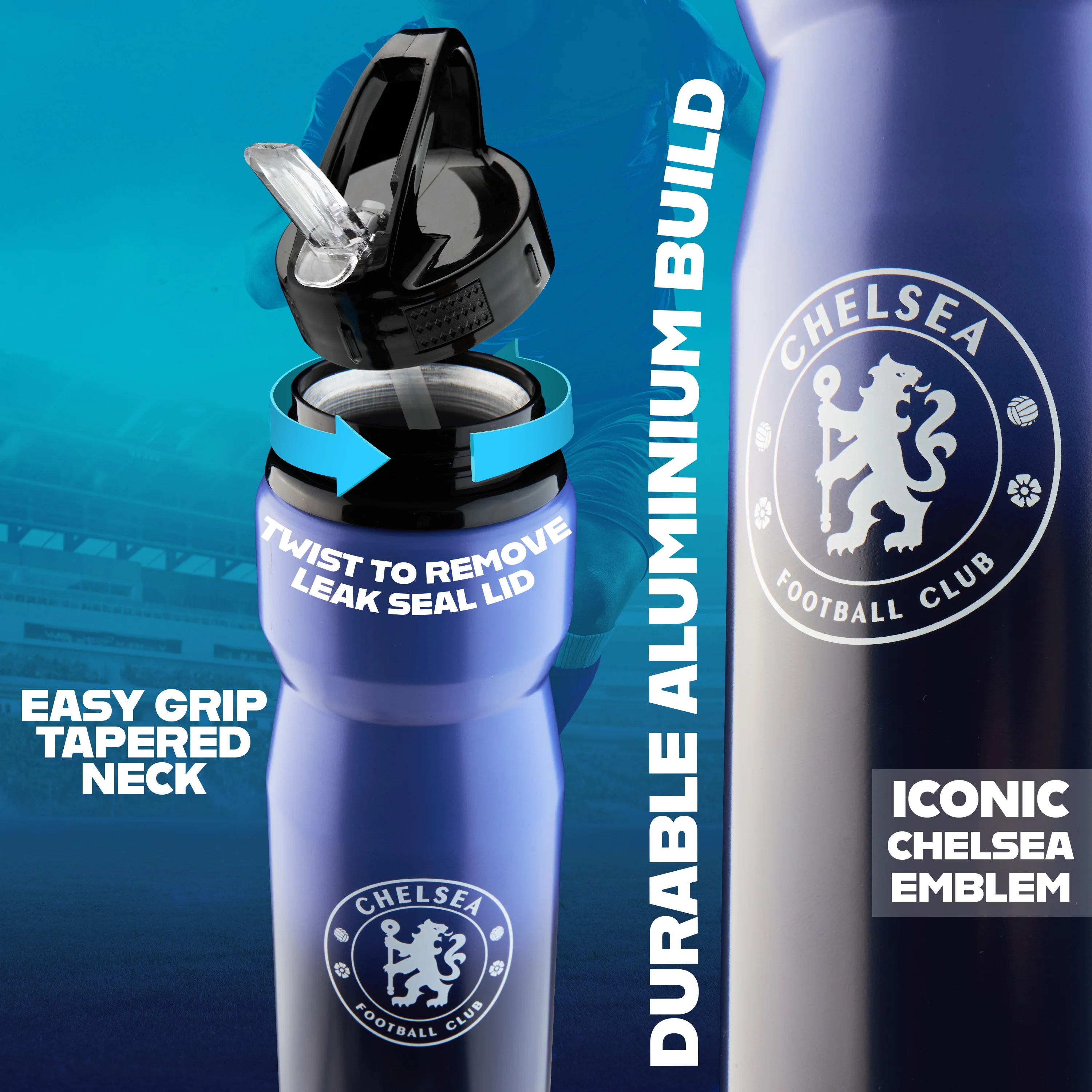 Chelsea FC Water Bottle with Straw - Metal Water Bottle for Football Fans - Image 4