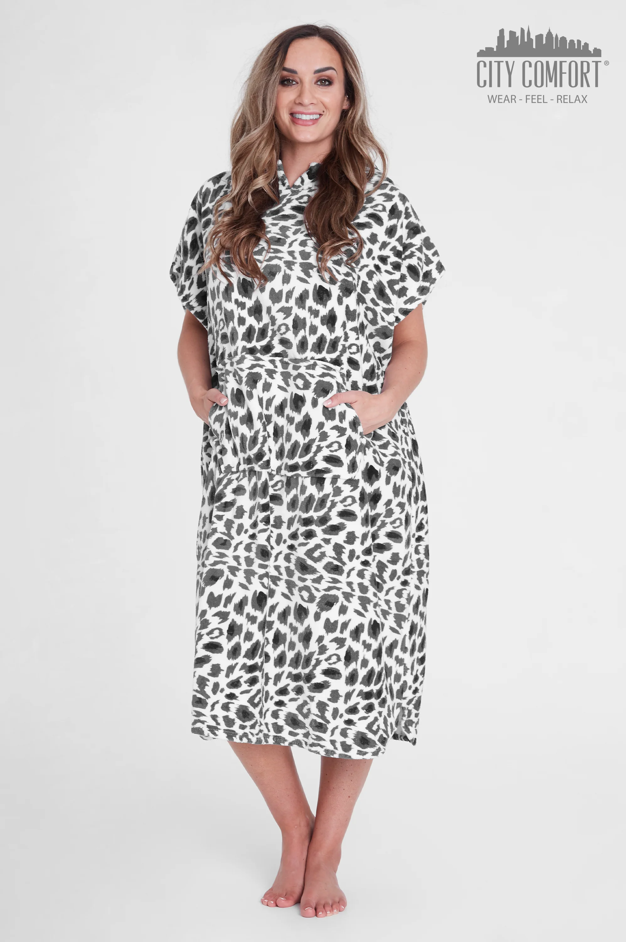 CityComfort Adults Hooded Towel Poncho Hooded Terry Towelling Poncho - Image 11