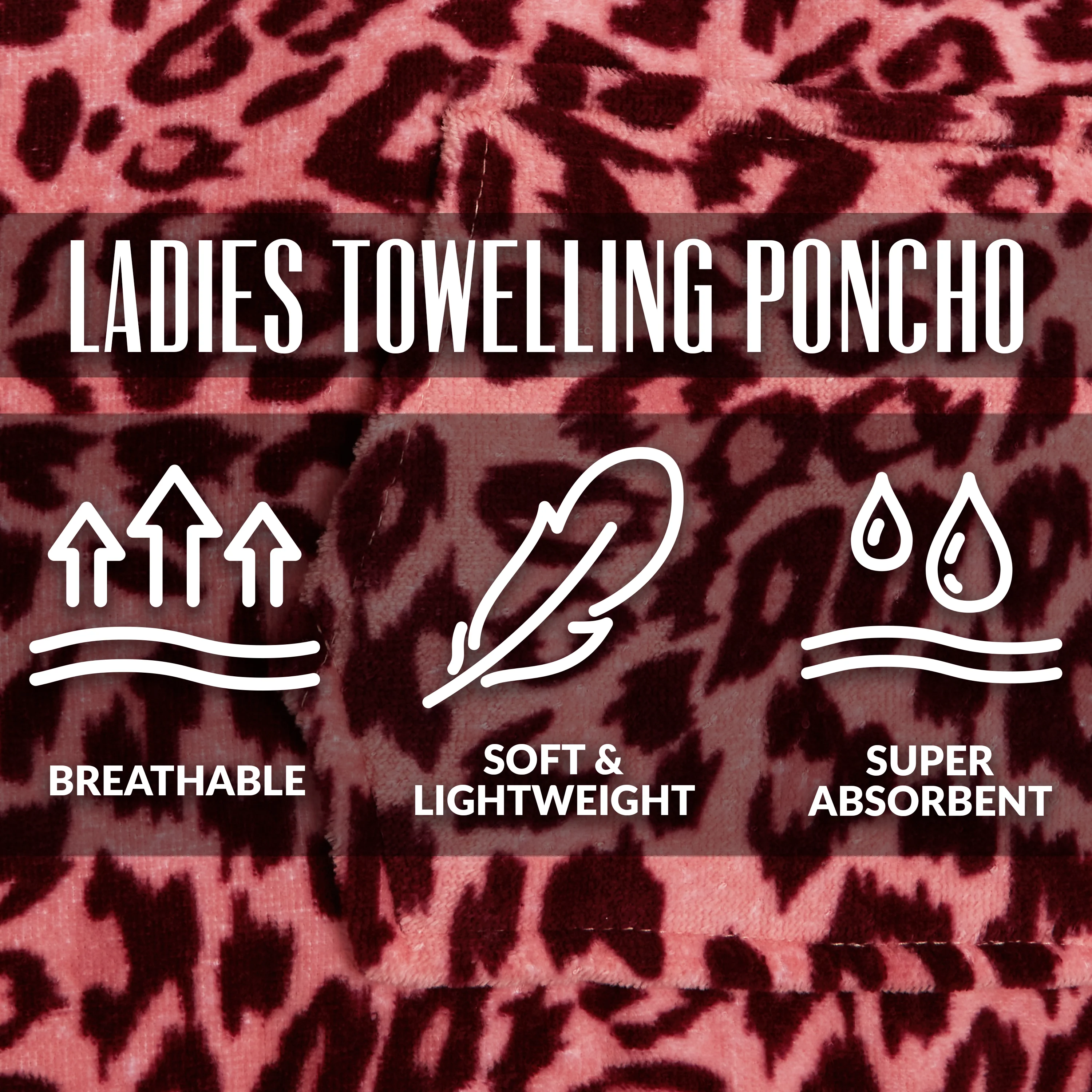 CityComfort Adults Hooded Towel Poncho Hooded Terry Towelling Poncho - Image 4