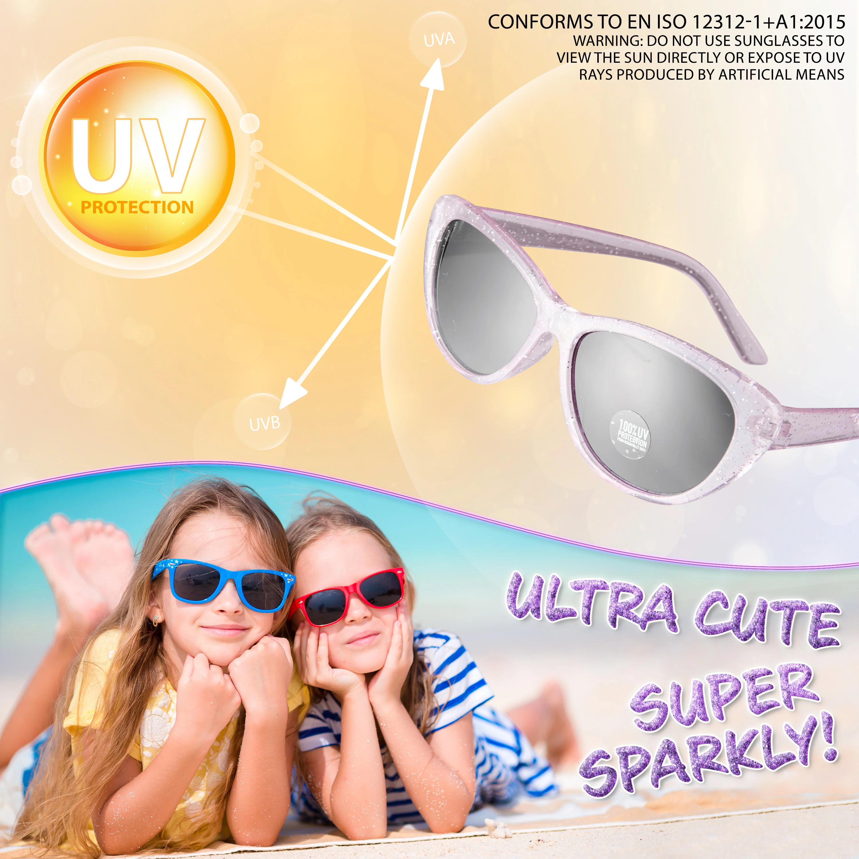 CityComfort Baseball Cap and Kids Sunglasses Set for Girls - Glitter Sun Hat and UV Protection Girls Sunglasses - Image 14