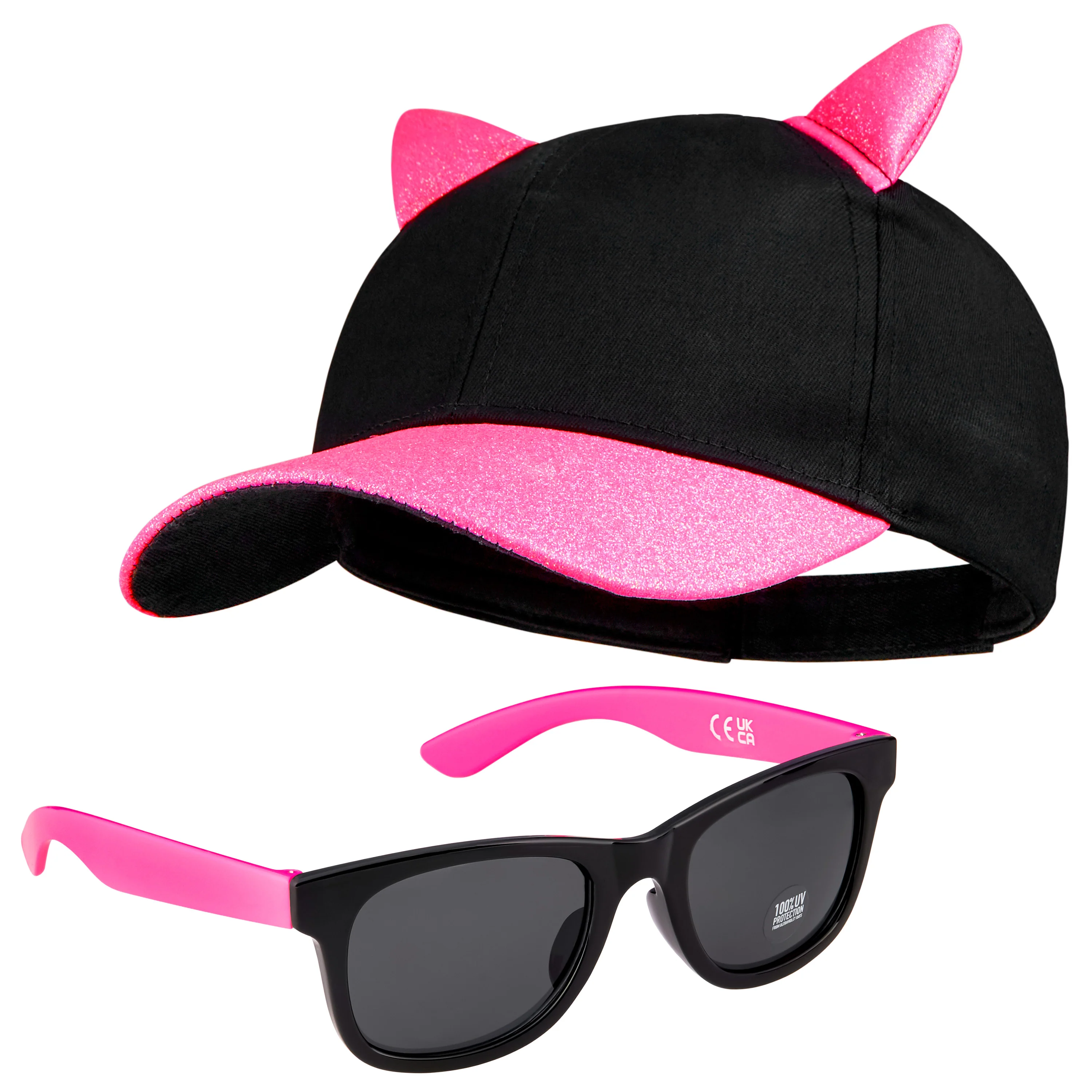 CityComfort Baseball Cap and Kids Sunglasses Set for Girls - Glitter Sun Hat and UV Protection Girls Sunglasses - Image 30