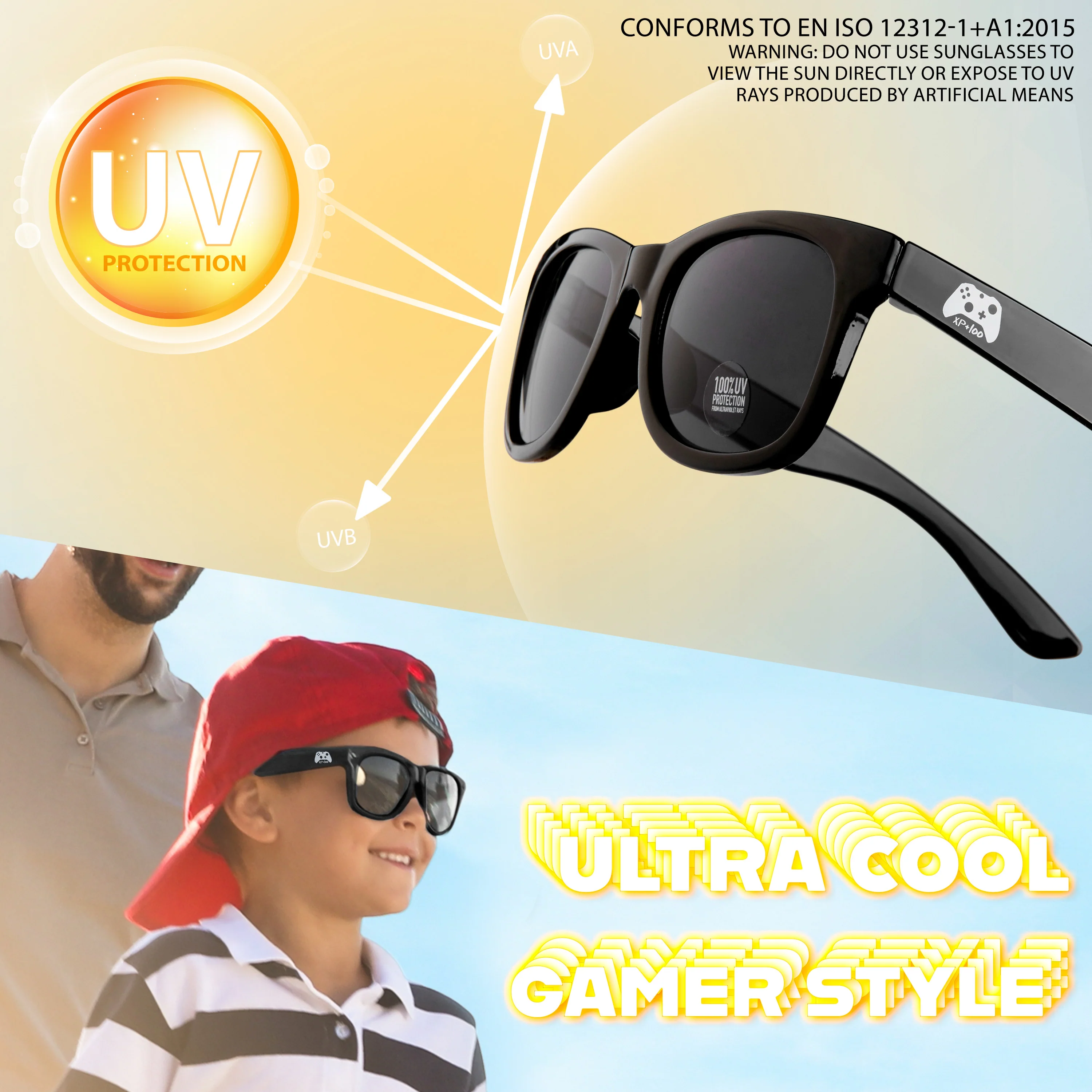 CityComfort Baseball Cap and Kids Sunglasses Set, Gamer Boys Hat and 100% UV Protection Kids Sunglasses - Image 6