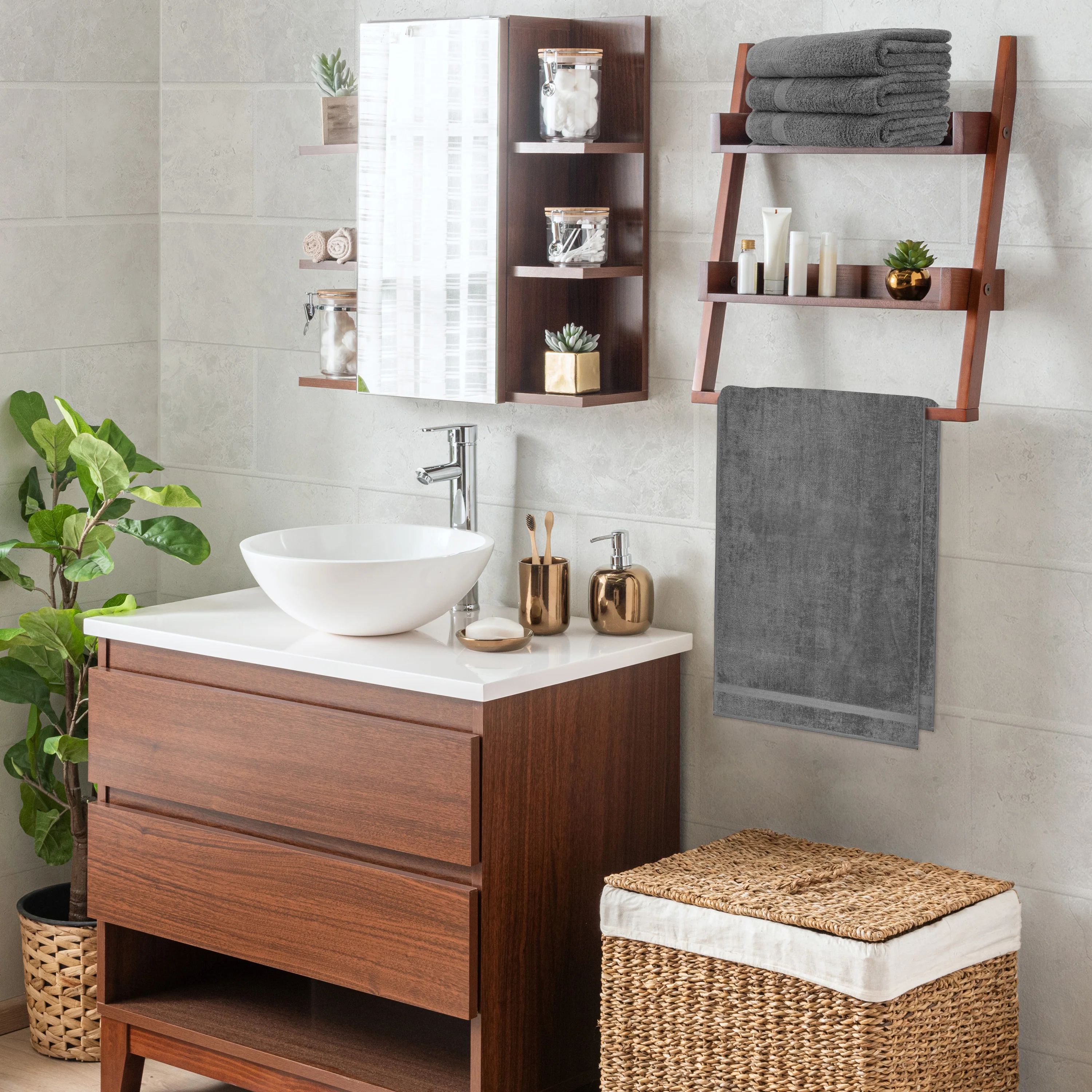 CityComfort Bath Towels Set of 4 100% Cotton 550 GSM 75x135cm Highly Absorbent Fluffy Bathroom Towels Household Essentials - Image 20