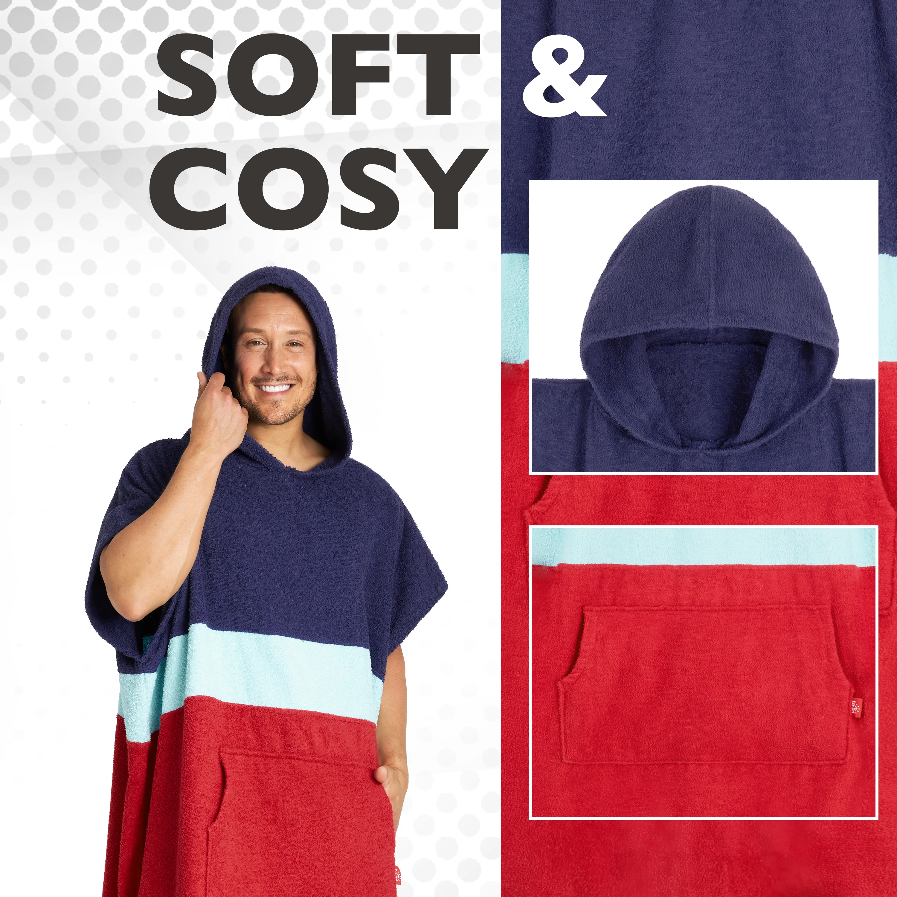 CityComfort Beach Towel with Hood for Adults Teens Surf Poncho Absorbent Cotton Soft - Image 5
